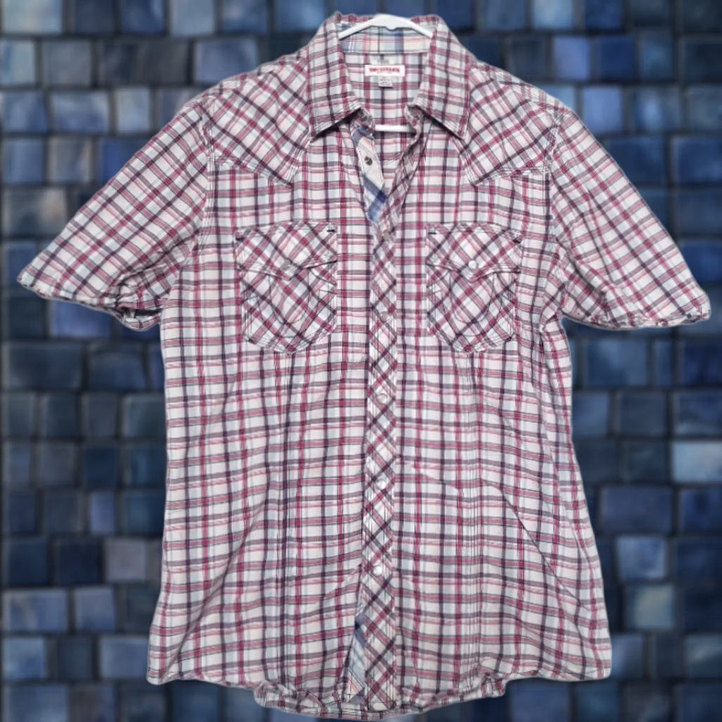 True Religion True Religion Mens M Western Pearl Snap Shirt Button Up Plaid Short Sleeve Size US M / EU 48-50 / 2 - 1 Thumbnail