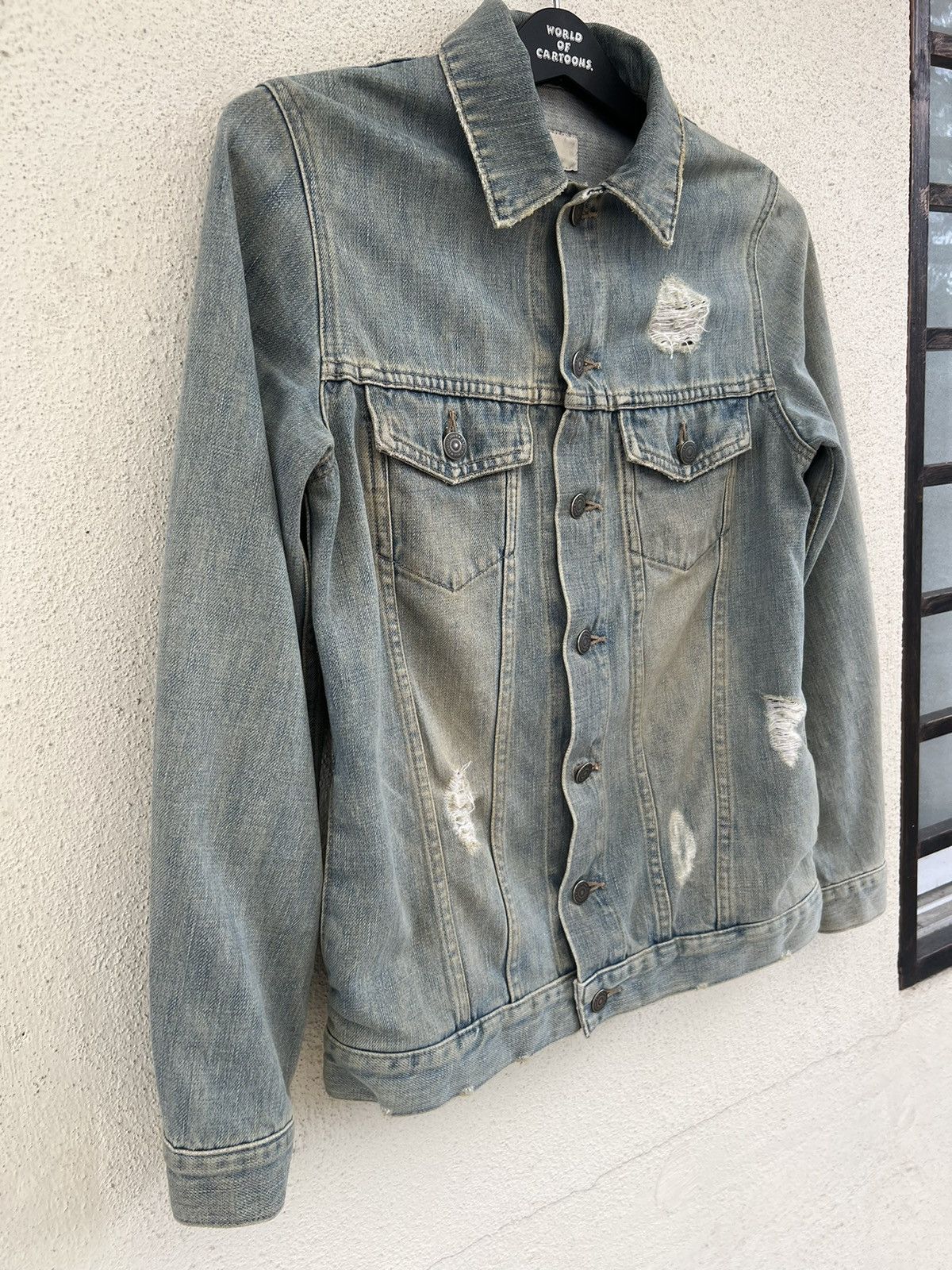 Vintage Et Vous Distress Mud Denim 4 Pocket Trucker Jacket