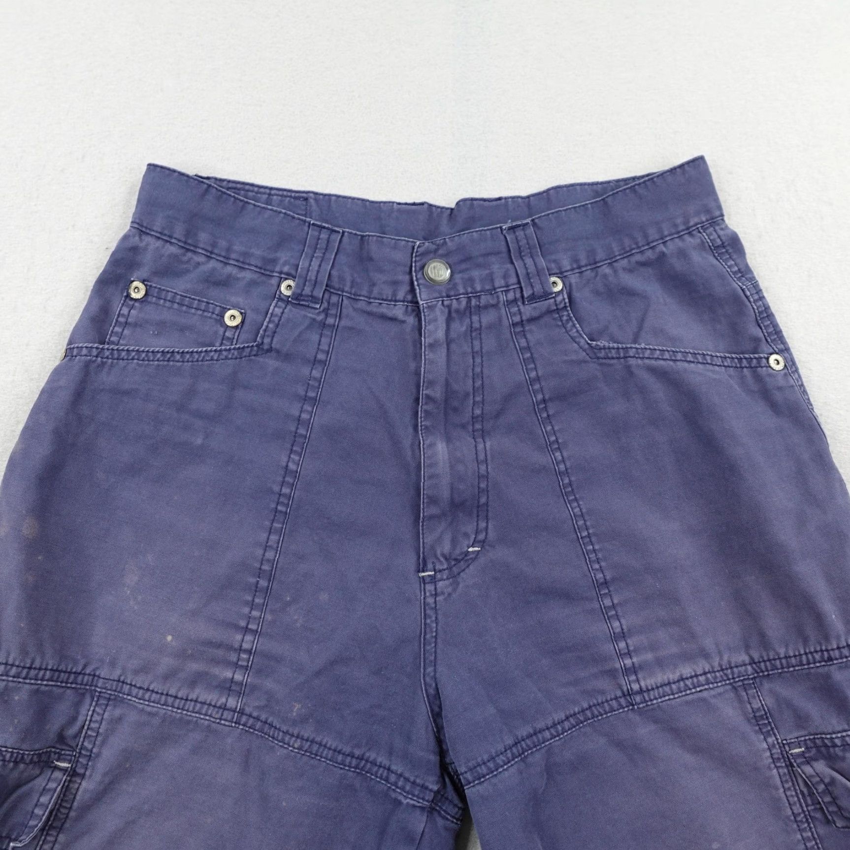 Vintage VINTAGE Kikwear Cargo Shorts 32 Men Blue 90s Grunge Skater Baggy Inseam 12" Relaxed Comfort Wear Mens Size US 32 / EU 48 - 2 Thumbnail