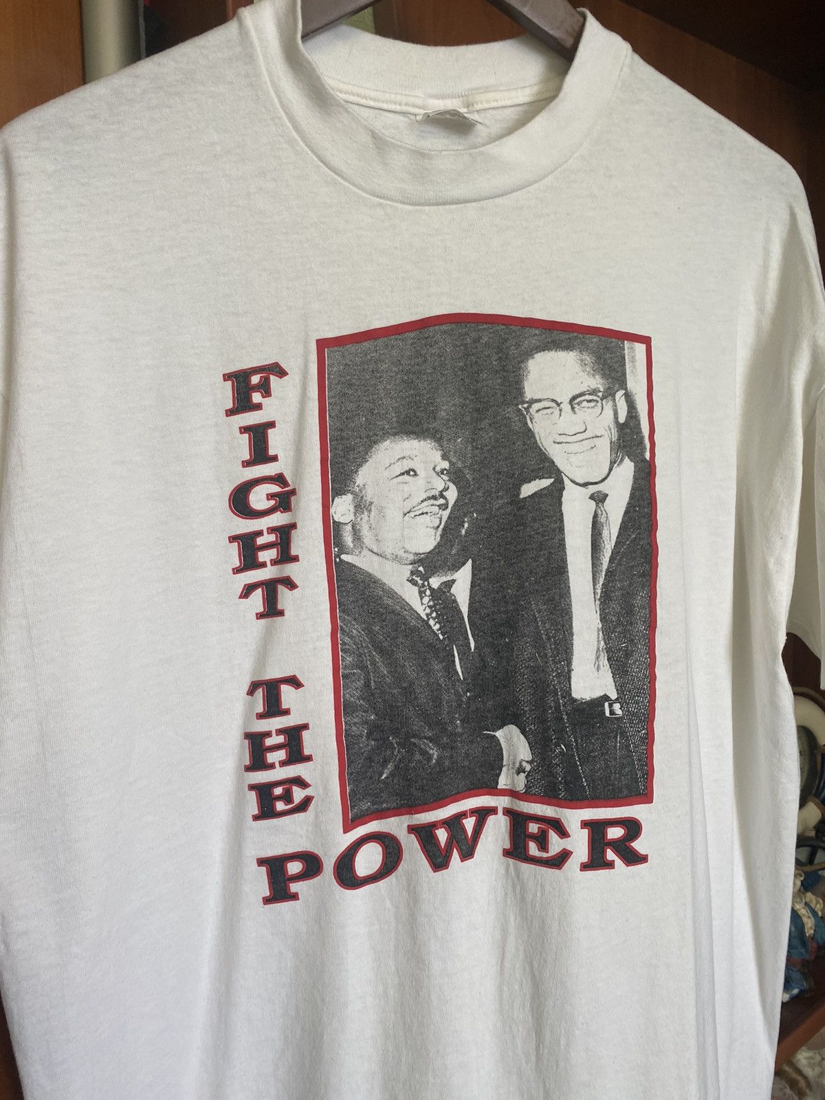 Malcolm X × Rap Tees × Vintage Vintage 90s MALCOM X MARTIN LUTHER 