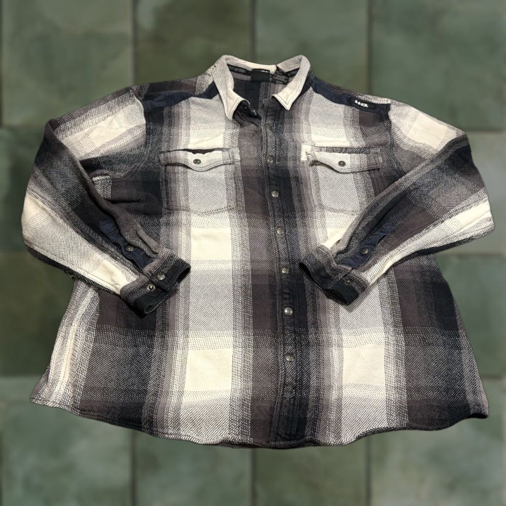 Harley Davidson VINTAGE Harley Davidson Men's Shirt Jacket Shacket Cotton Plaid 3XL Biker Motorcycle Winter Fall Spring Size US XXL / EU 58 / 5 - 1 Thumbnail