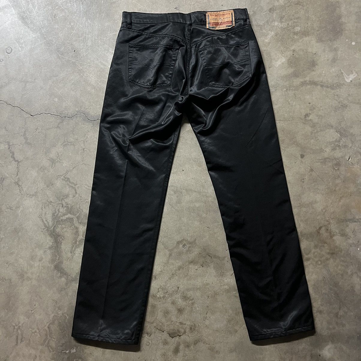 image of Vintage 90’S Diesel Keetar Satin Trouser Pants in Black, Men's (Size 33)