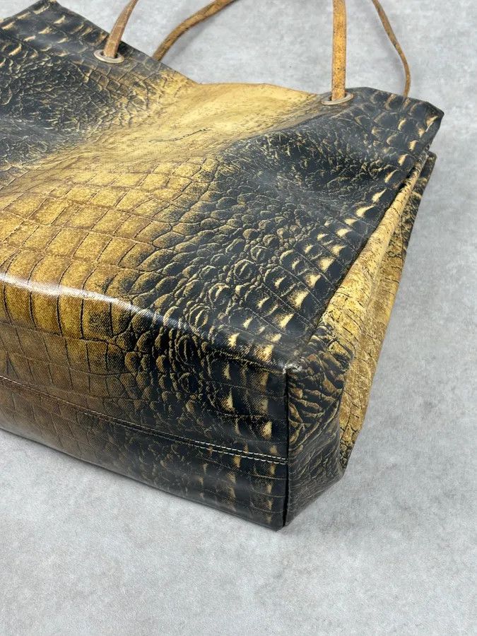 Roberto Cavalli Roberto Cavalli Black Leather Crocodile Embossed Tote Bag Size ONE SIZE - 5 Thumbnail