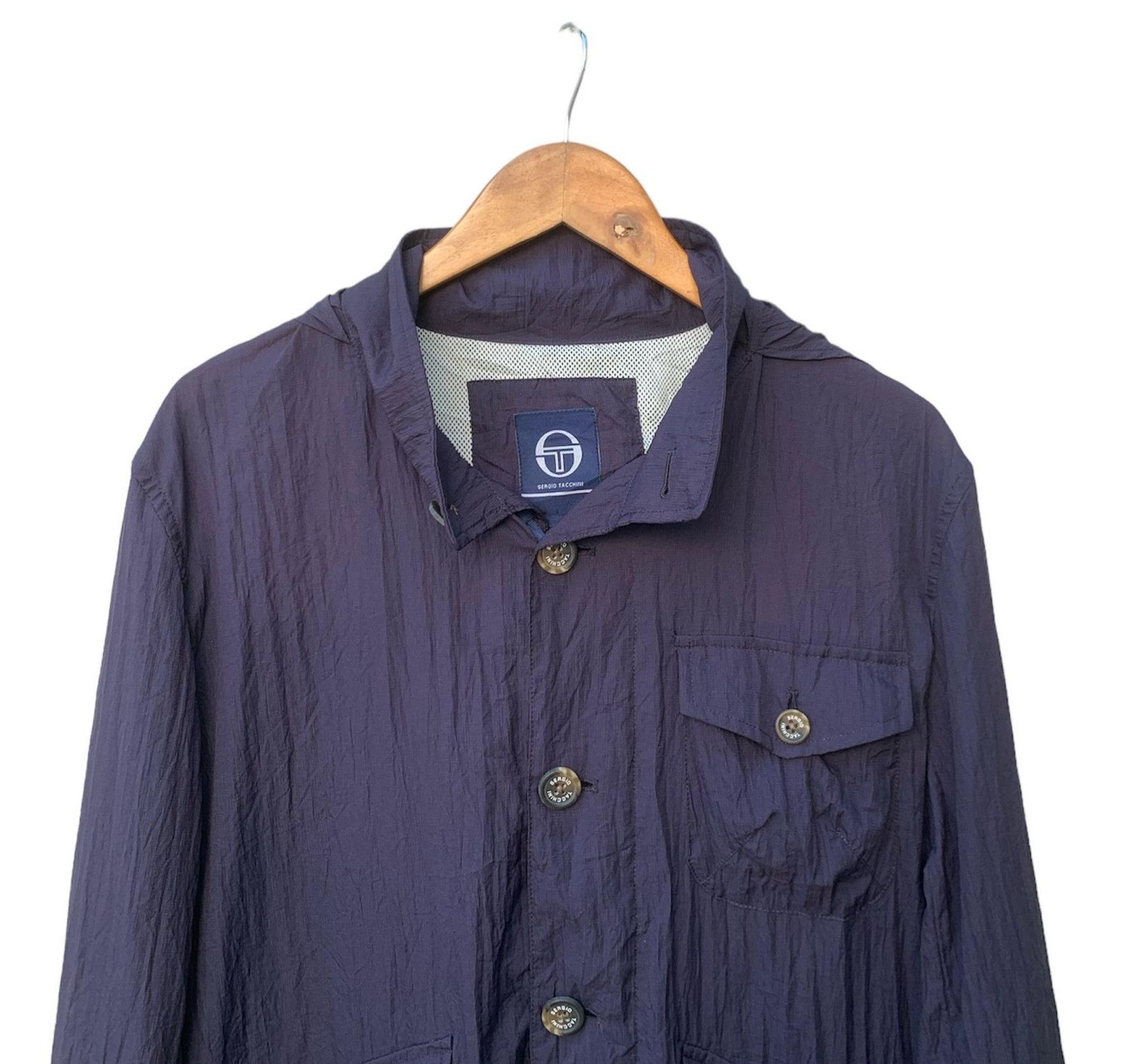 Sergio Tacchini Rare!!! Vtg Sergio Tacchini Windbreaker Hoodie Jacket Size US L / EU 52-54 / 3 - 5 Thumbnail