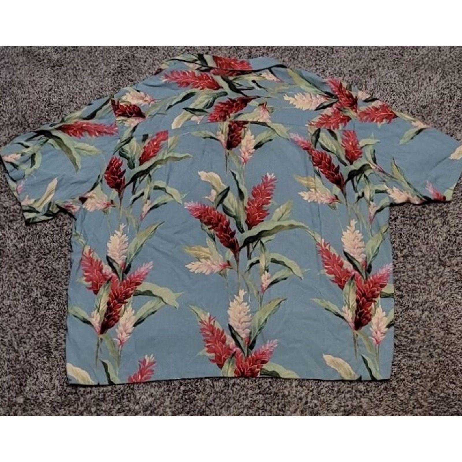 Paradise VINTAGE Paradise on a Hanger Hawaiian Beach Shirt PARADISE ON A HANGER Wild Orchids XXL Green Floral Short Sleeve Button-Up Collared Canvas Cotton Size US XXL / EU 58 / 5 - 2 Thumbnail