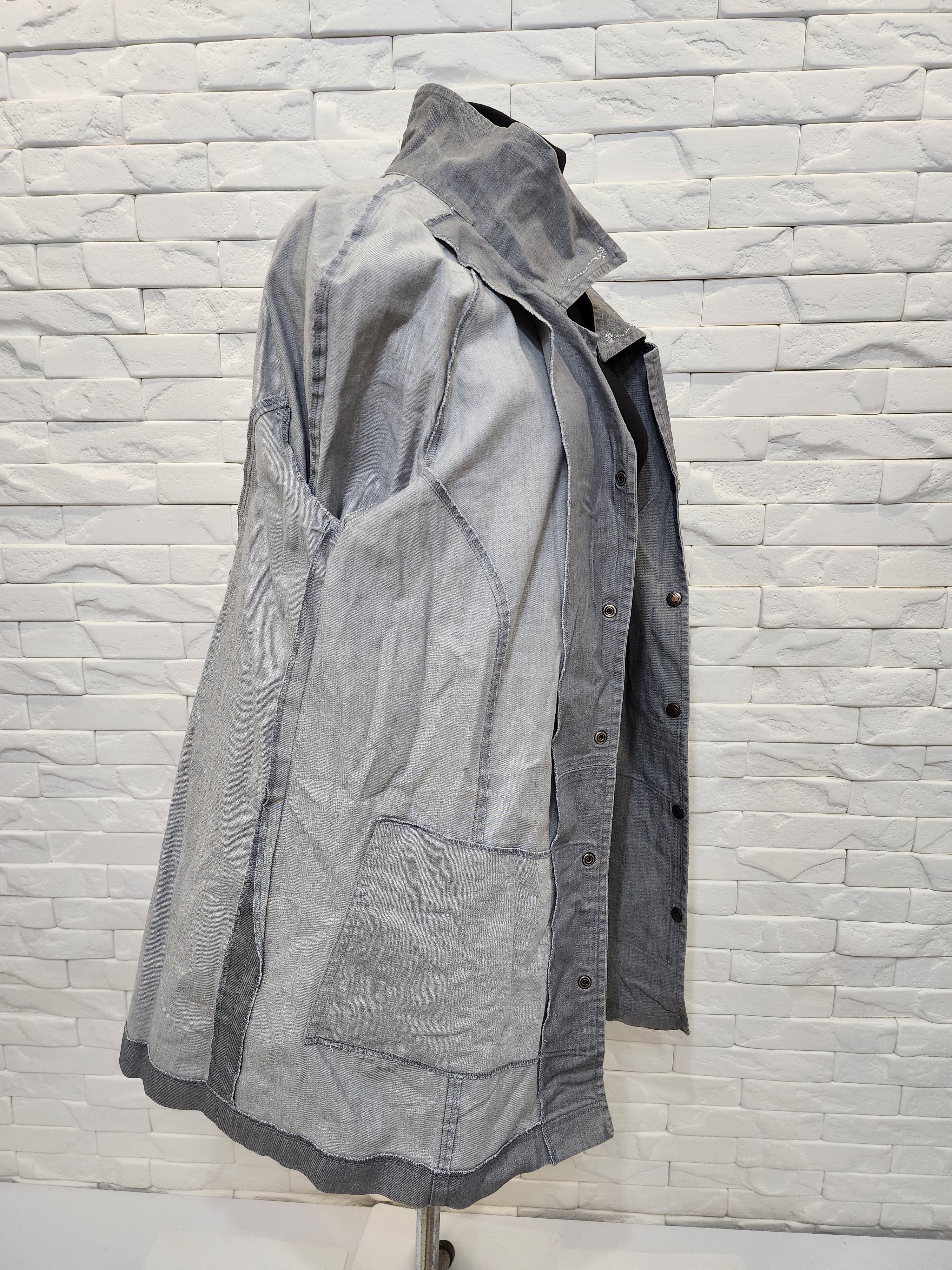 Other Women's gray denim jacket with snaps. Size XXL / US 16-18 / IT 52-54 - 8 Thumbnail
