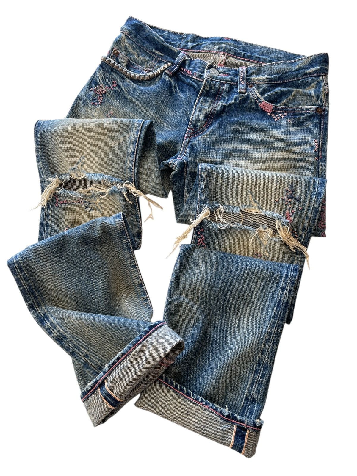 Hysteric Glamour Hysteric Glamour Distressed Rusty Flare Selvedge Denim Size 28" / US 6 / IT 42 - 3 Thumbnail