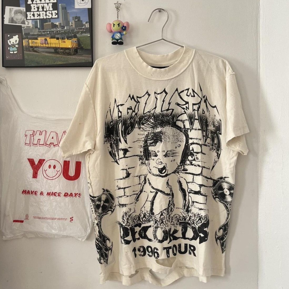 HELLSTAR Hellstar beige cut & sew tee Size US S / EU 44-46 / 1 - 1 Thumbnail