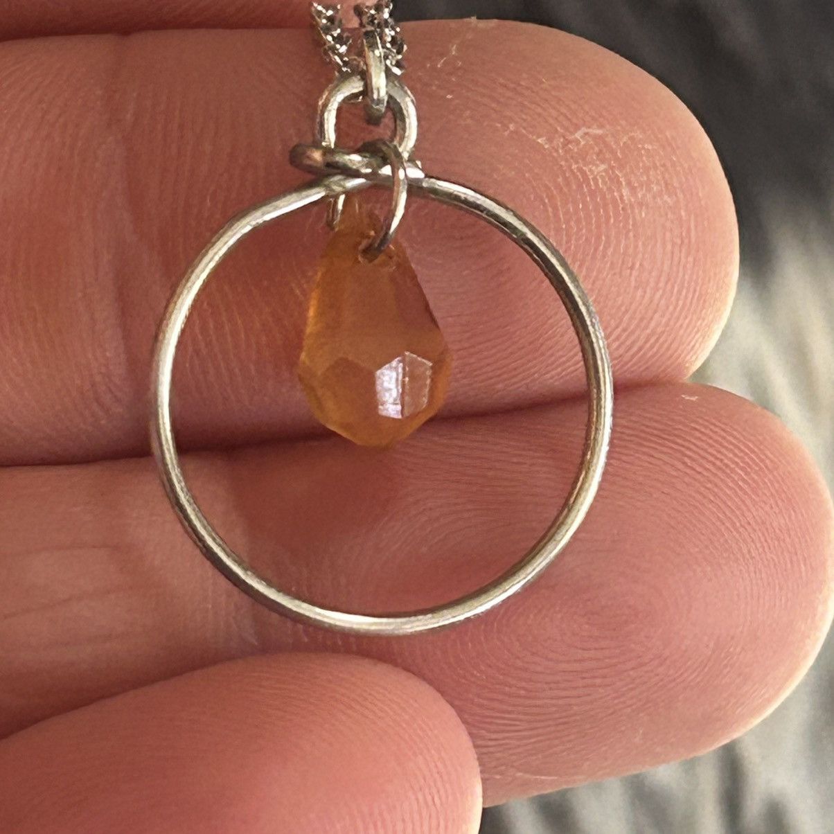 Vintage Handcrafted faceted citrine topaz glass crystal necklace Size ONE SIZE - 7 Thumbnail