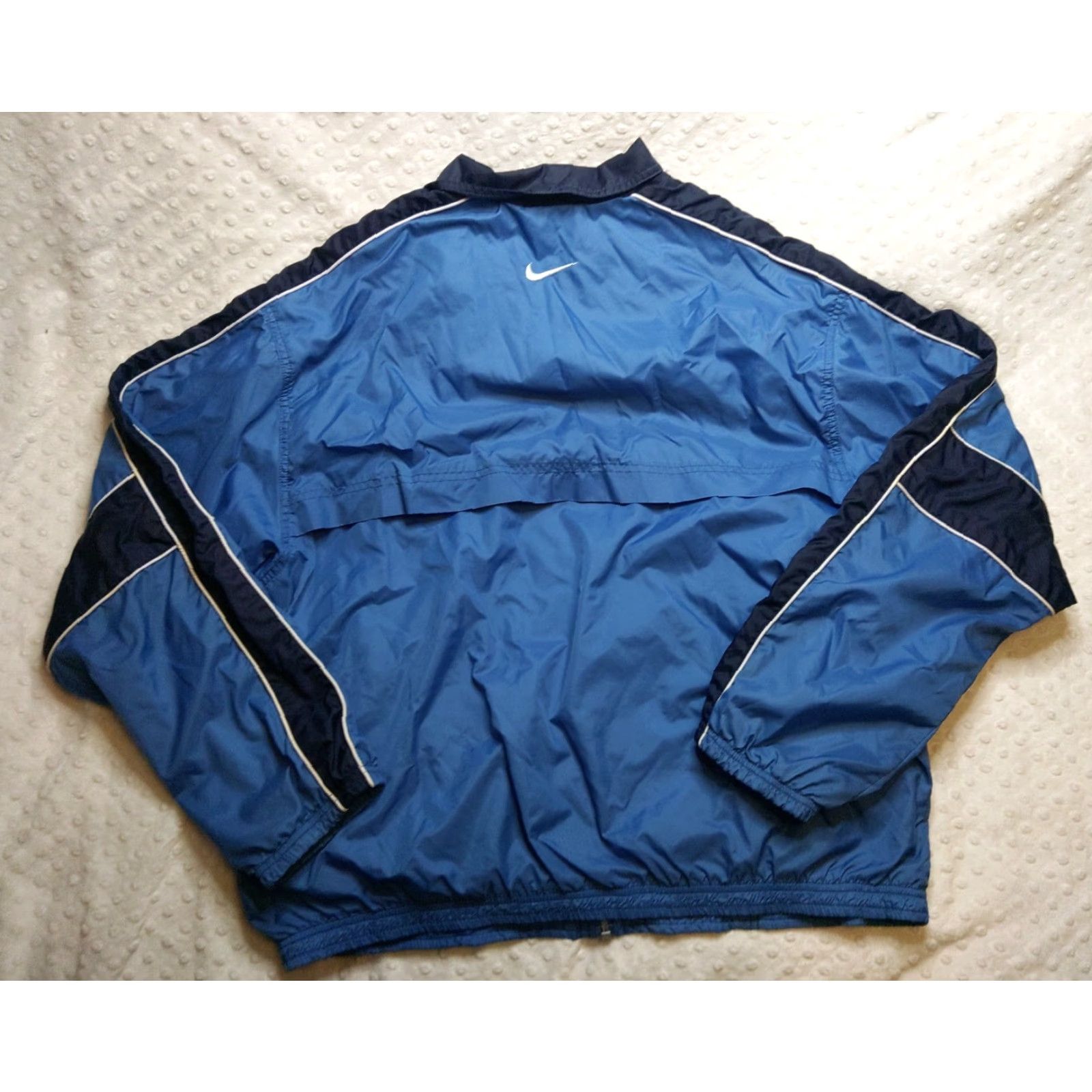 Nike Nike Windbreaker Jacket Mens Regular Large Blue 90s Vintage Logo Zipper Pockets Lightweight Full Zip Sports Retro Size US L / EU 52-54 / 3 - 7 Thumbnail