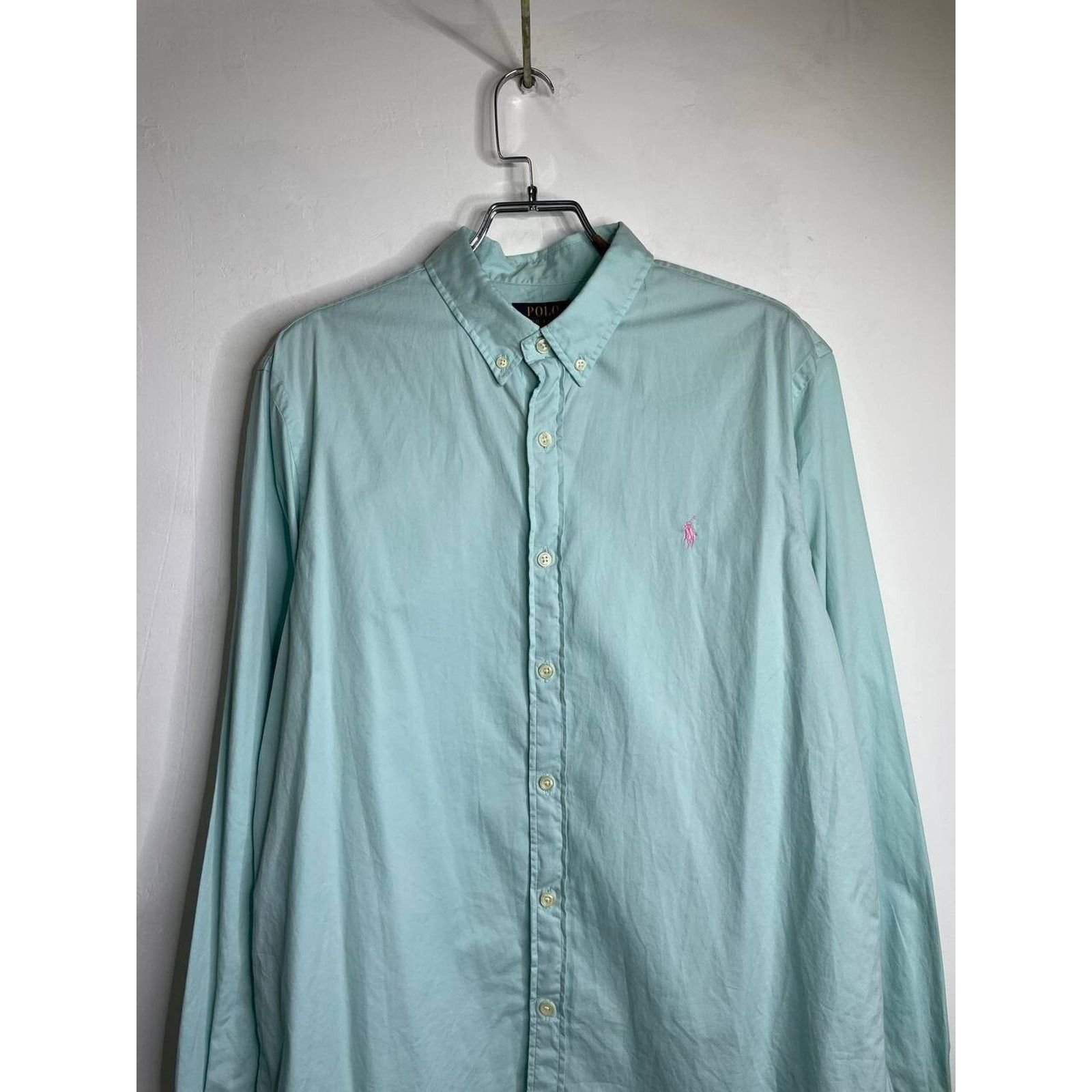 Ralph Lauren Vintage Polo Ralph Lauren Shirt Mint Pink Logo XL Slim Fit Size US XL / EU 56 / 4 - 3 Thumbnail