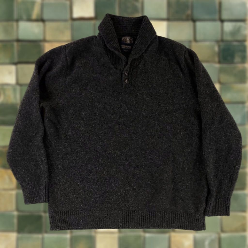 Pendleton Pendleton Sweater Gray Wool Shawl Collar Long Sleeve Mens XXL Pullover Size US XXL / EU 58 / 5 - 1 Thumbnail