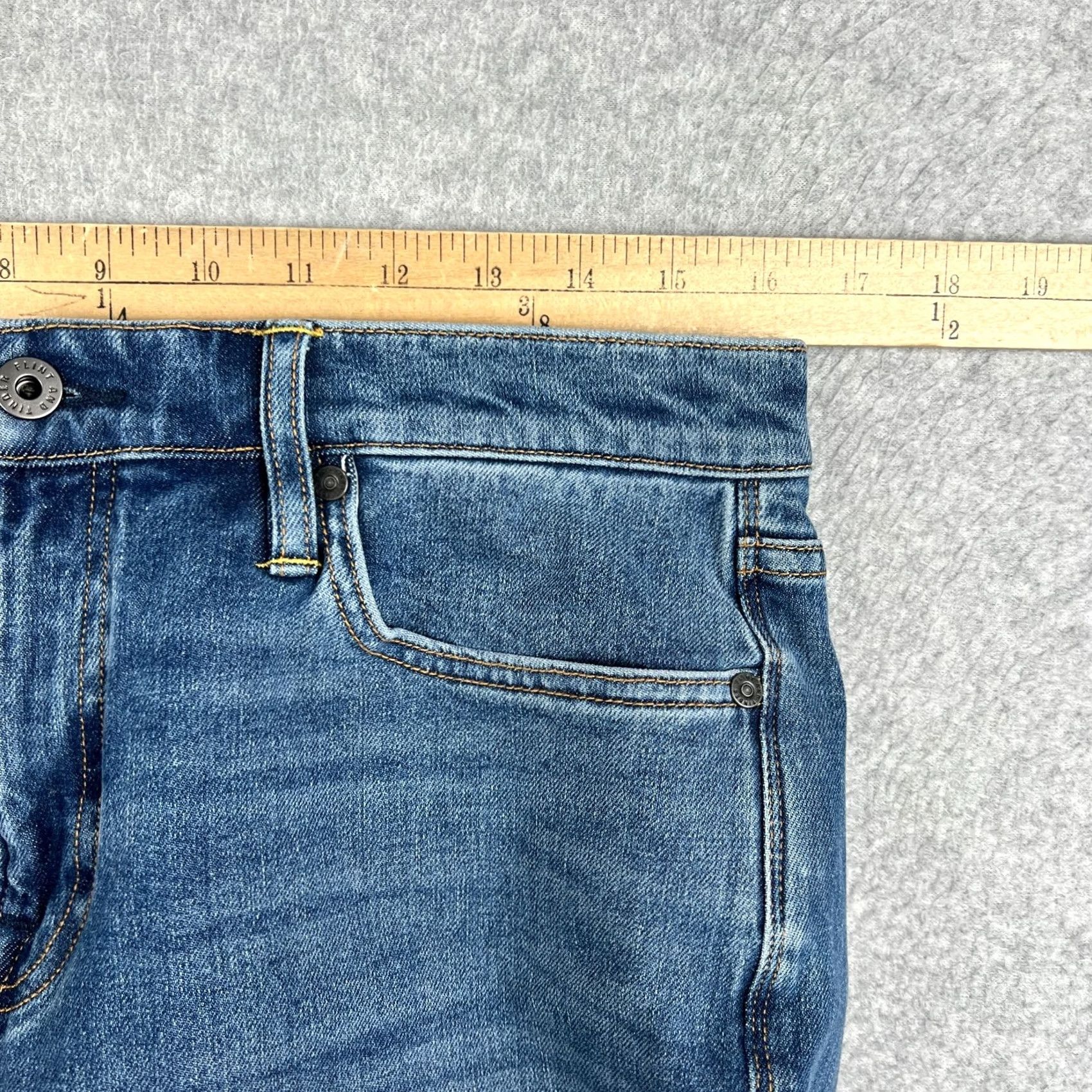 Flint And Tinder Flint and Tinder Mens Jeans Slim Fit Blue 32x30 Stretch Denim Pants Size US 32 / EU 48 - 5 Thumbnail