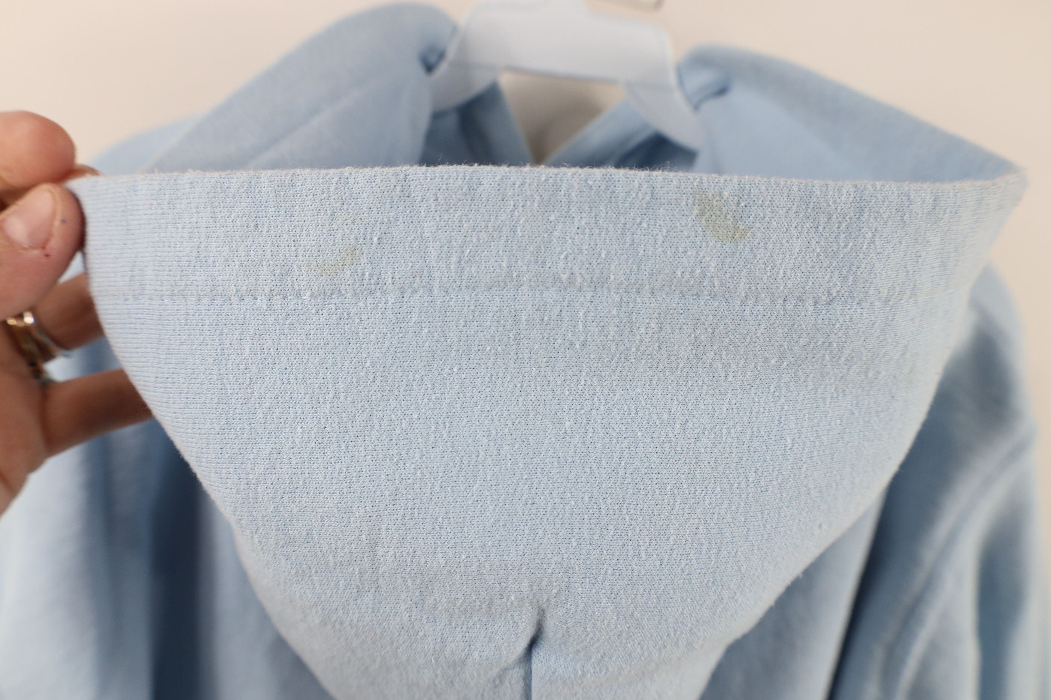 Vintage Vintage 90s Streetwear Blank Hoodie Sweatshirt Light Blue Size US S / EU 44-46 / 1 - 10 Thumbnail