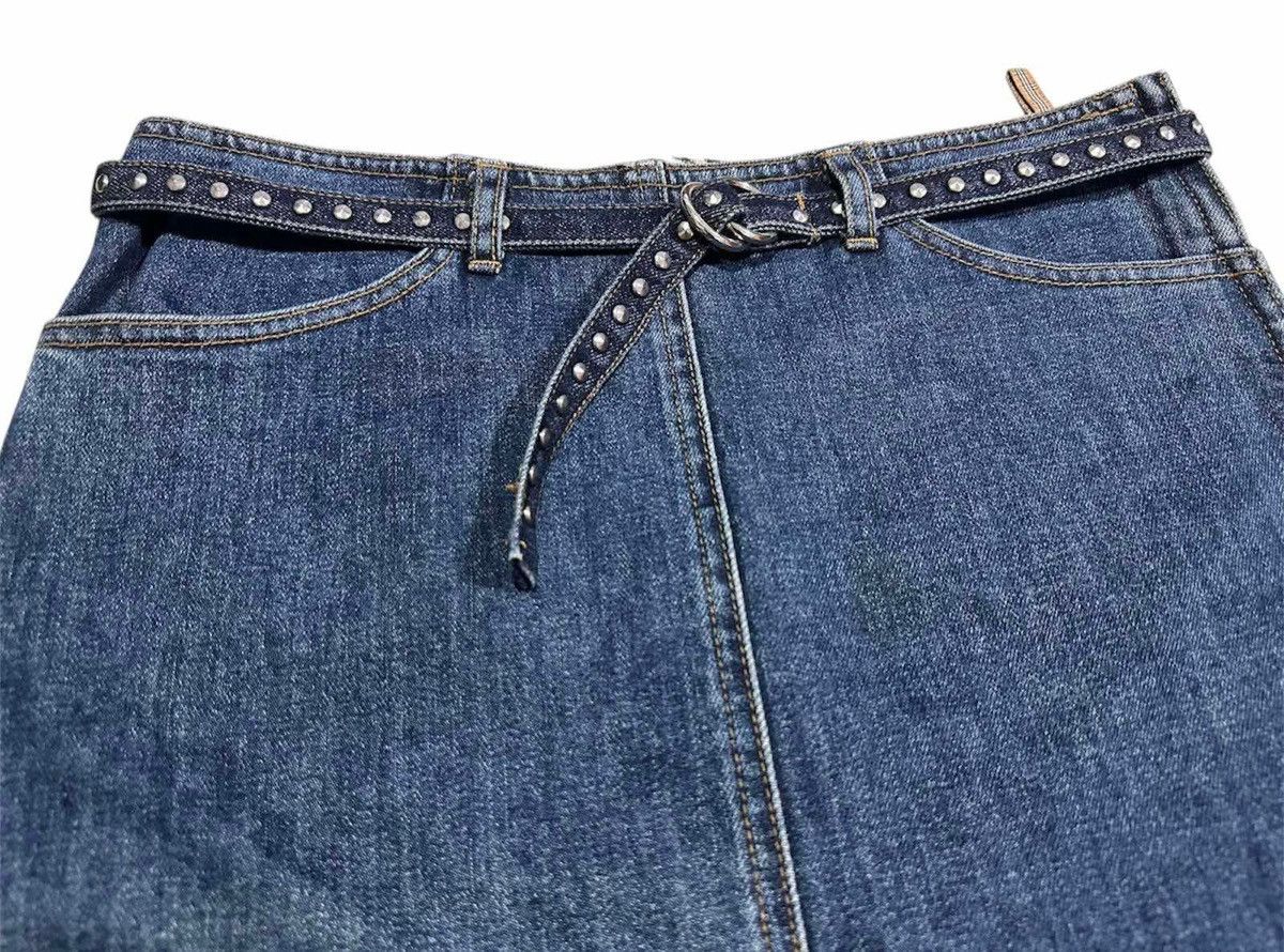 Burberry × Designer 🔥Vintage Burberry Blue Label Denim Skirt Belt Studded Size 30" / US 8 / IT 44 - 3 Thumbnail