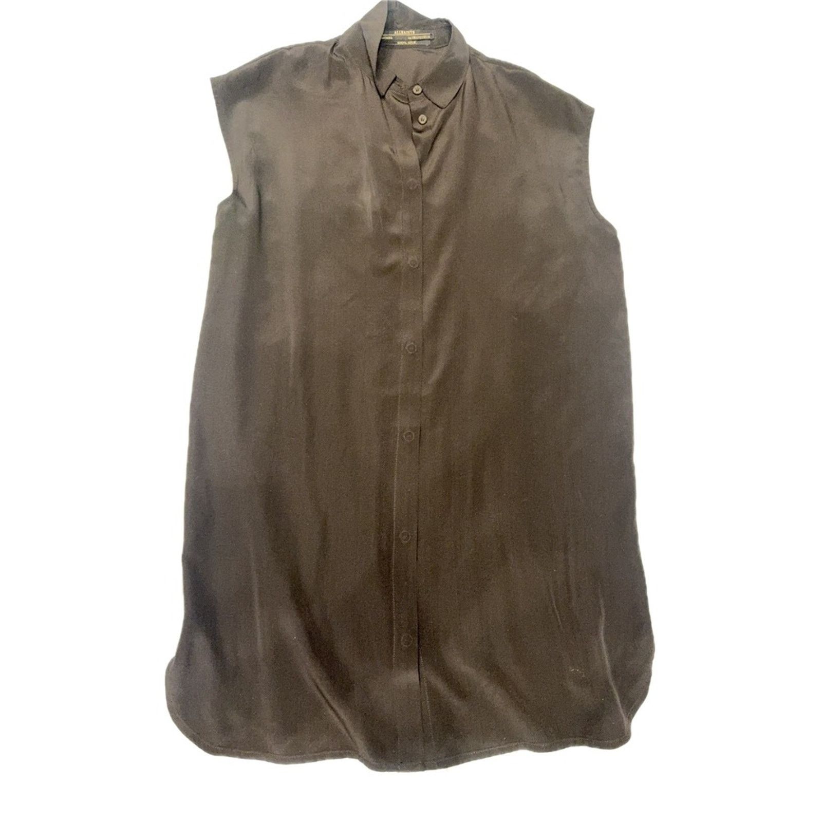 Allsaints AllSaints Silk Button Down Dress Shirt Womens US 2 Black Size XS / US 0-2 / IT 36-38 - 3 Thumbnail
