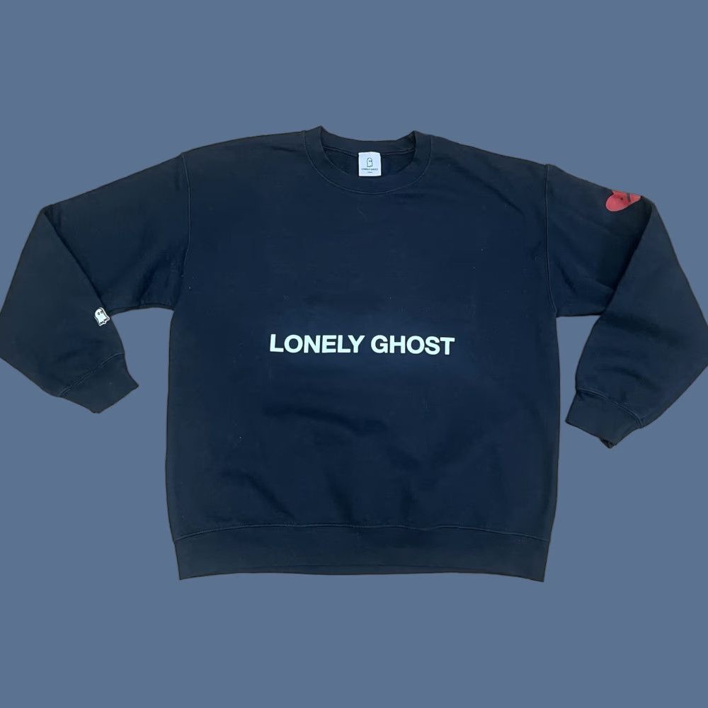 Vintage Ghost Sweatshirt Womens Small Black White Pullover Crew Neck Size S / US 4 / IT 40 - 1 Thumbnail