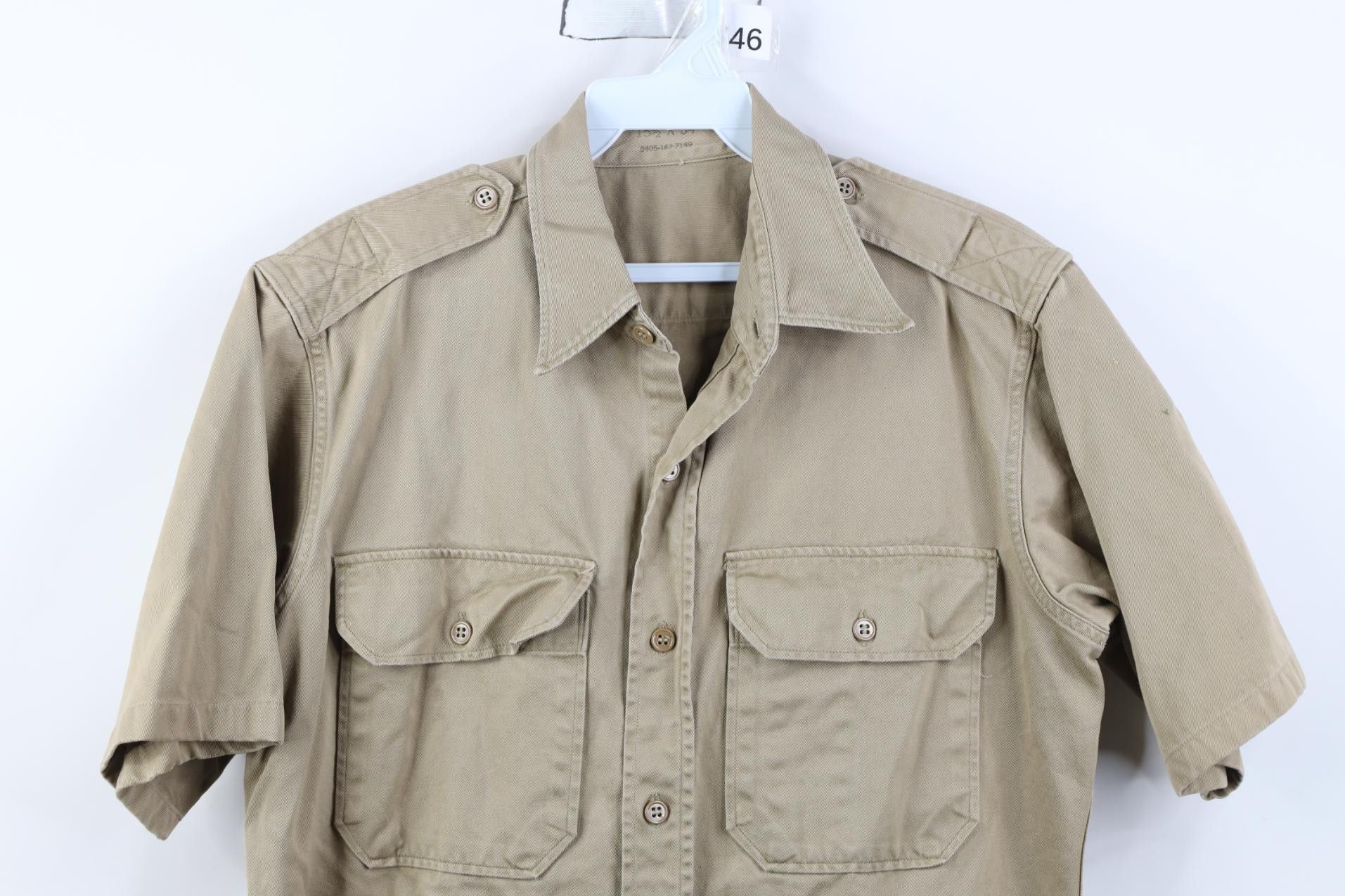 Vintage Vintage 50s Korean War Twill Military Button Shirt USA Size US M / EU 48-50 / 2 - 2 Thumbnail
