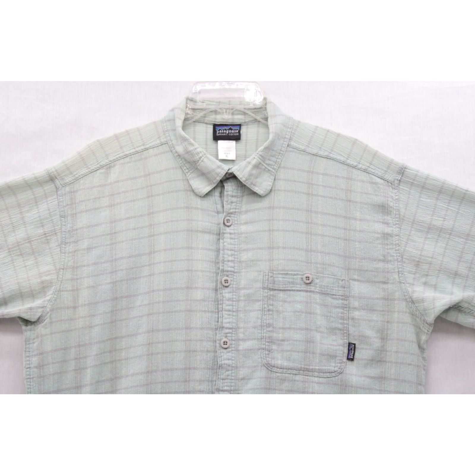 Patagonia Patagonia Shirt Men's XL Green Striped Short Sleeve Button Up Organic Cotton Shirt Size US XL / EU 56 / 4 - 3 Thumbnail