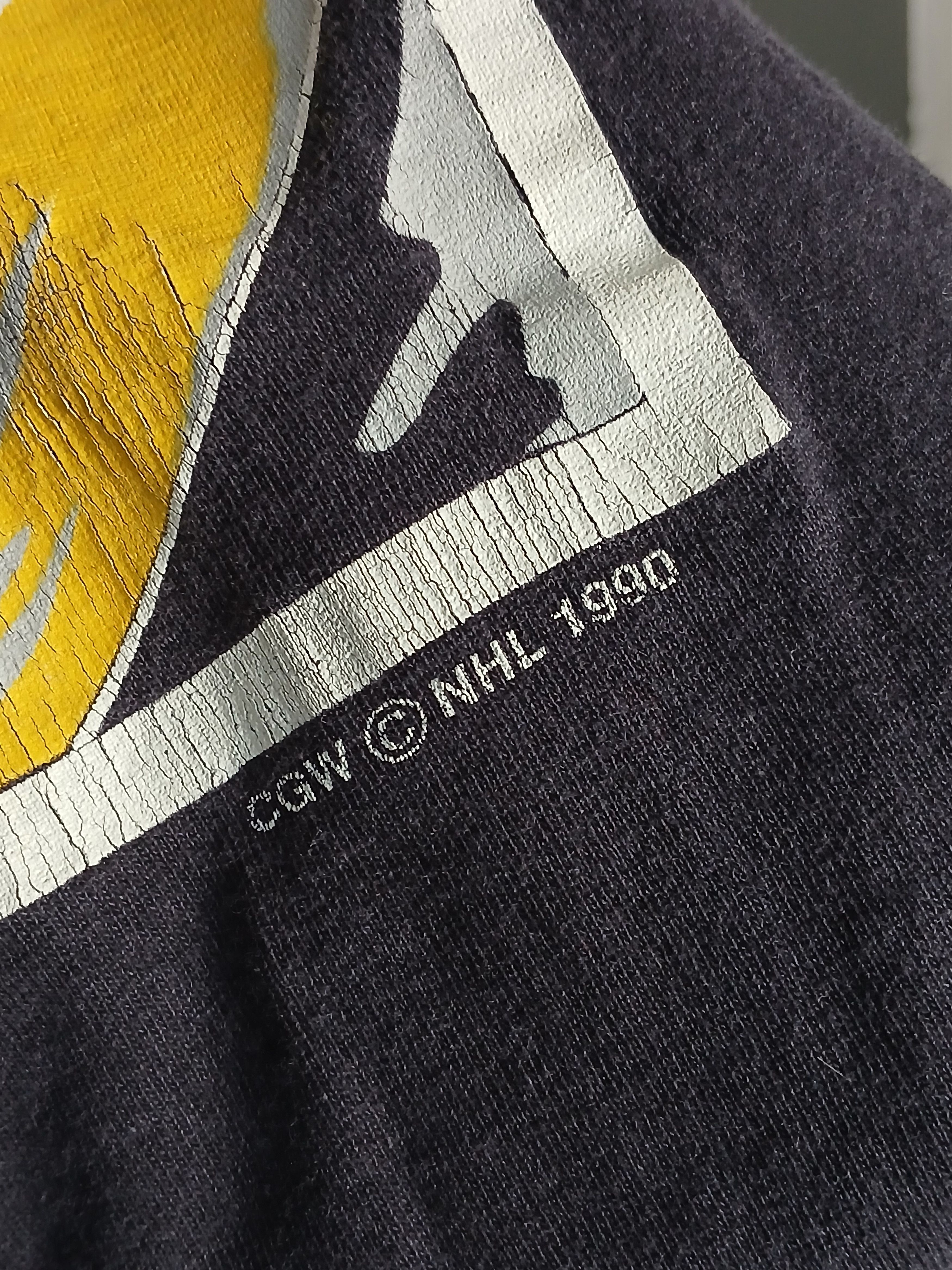 NHL × Vintage Vintage 1990 NHL Boston Bruins Hockey T-Shirt Size US XL / EU 56 / 4 - 4 Thumbnail