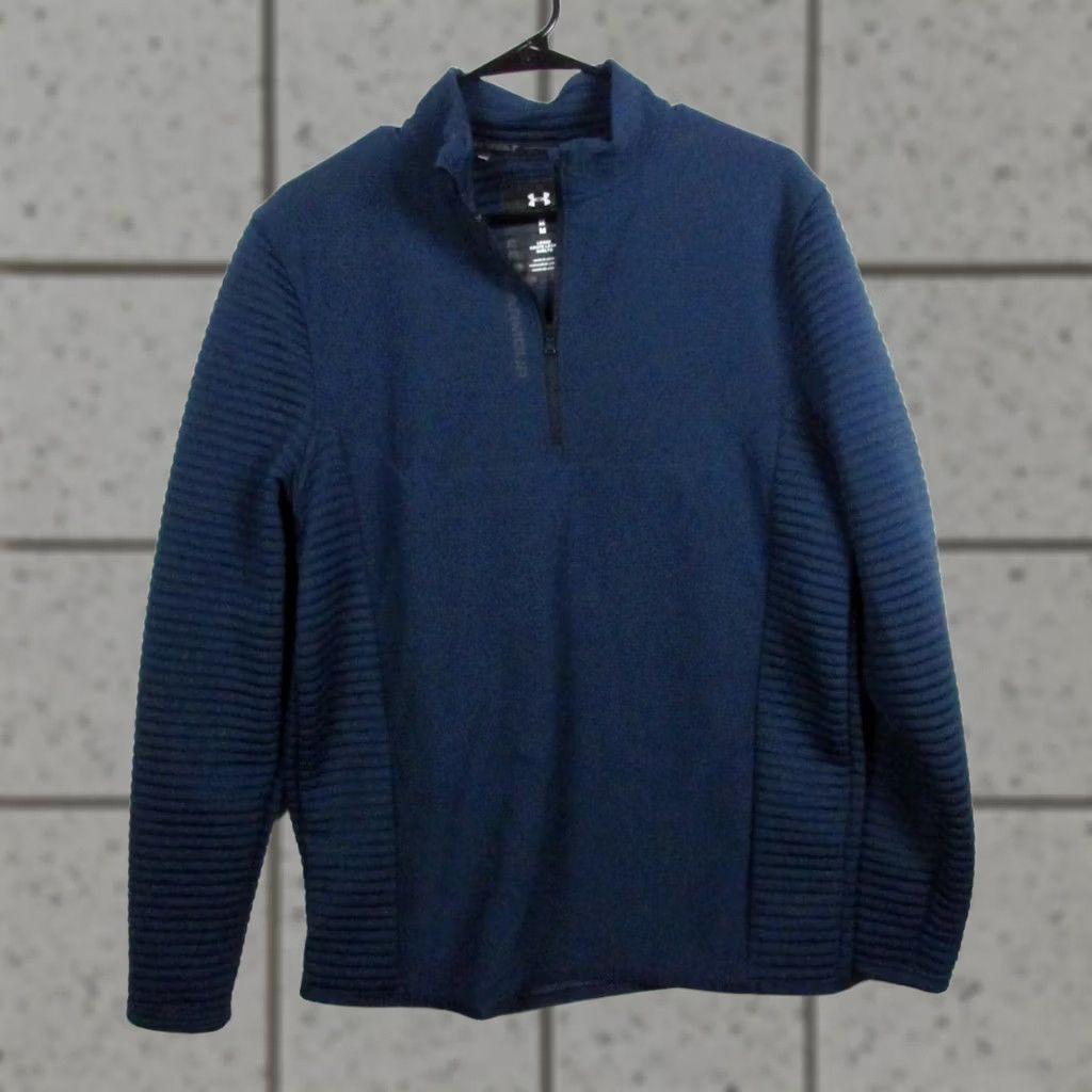 Under Armour Under Armour Men’s Blue Quarter Zip Pullover Shirt Size M | Relaxed Fit | 1/4 Zip | Mock Neck | Activewear | Golf & Running | Solid Blue Size US M / EU 48-50 / 2 - 1 Thumbnail