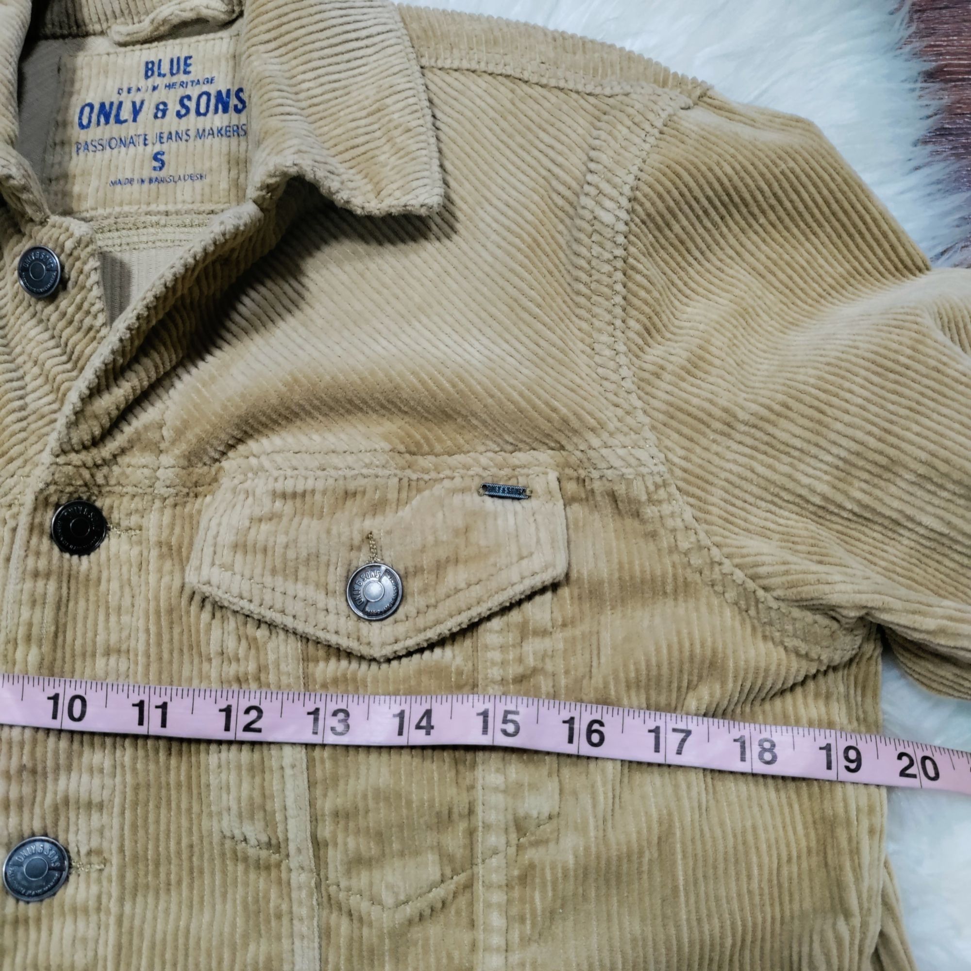 ONLY & SONS Only & Sons Cotton Blend Button-Front Mens S Long Sleeve Cor Size US S / EU 44-46 / 1 - 8 Thumbnail