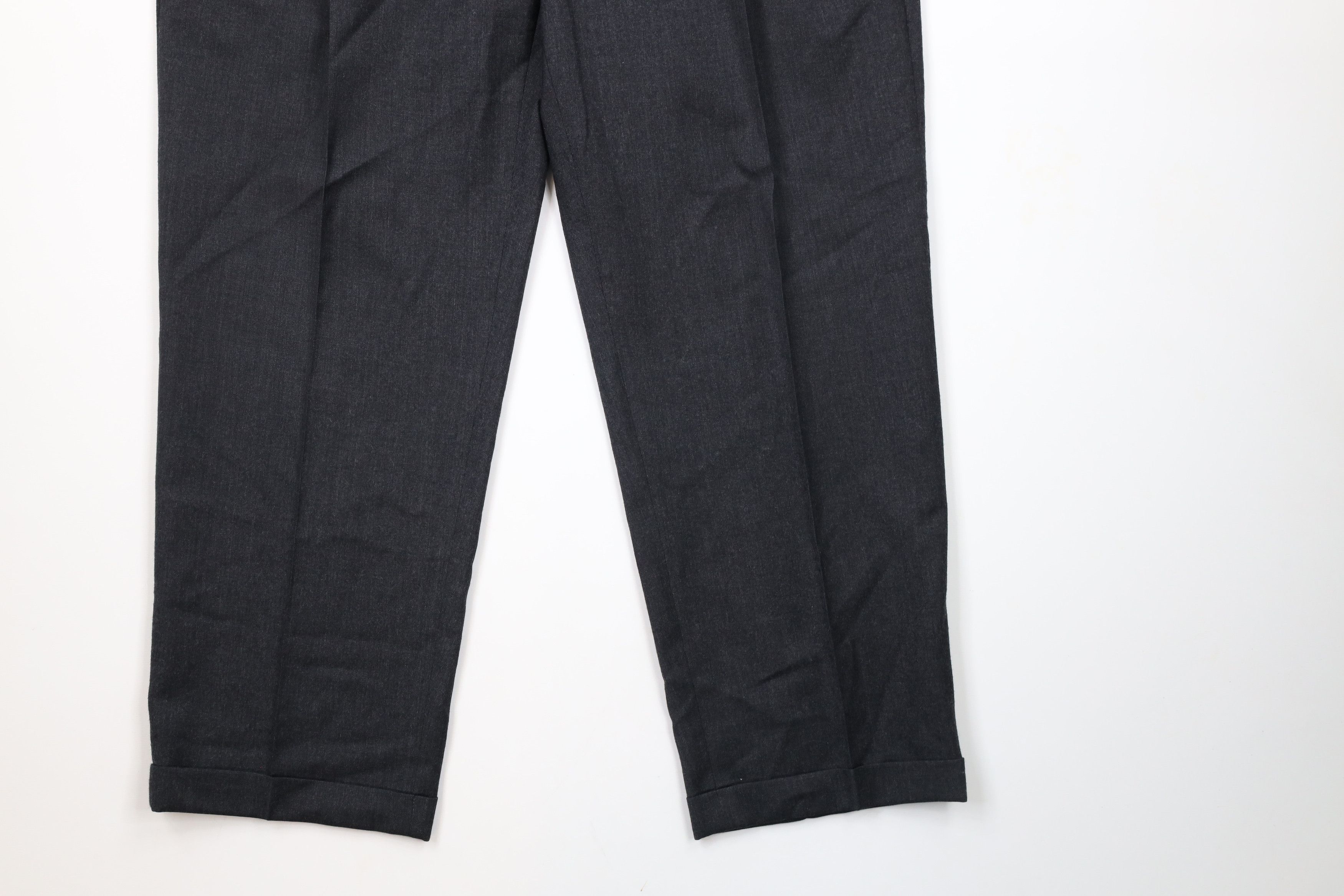 Lands' End × Vintage Vintage 80s Lands End Wool Chino Pants Charcoal Gray USA Size US 38 / EU 54 - 4 Thumbnail