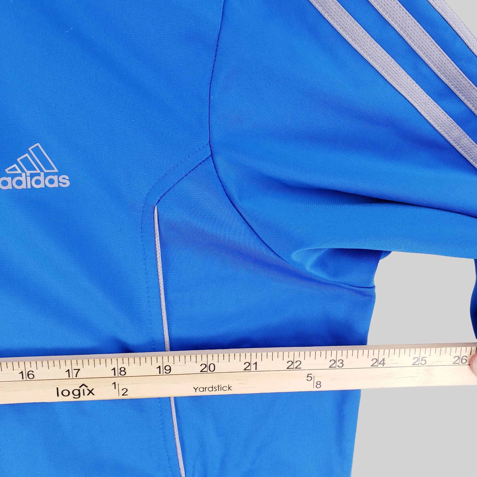 Adidas Adidas Blue Full-Zip Climalite Track Jacket With Striped Size US XL / EU 56 / 4 - 8 Thumbnail