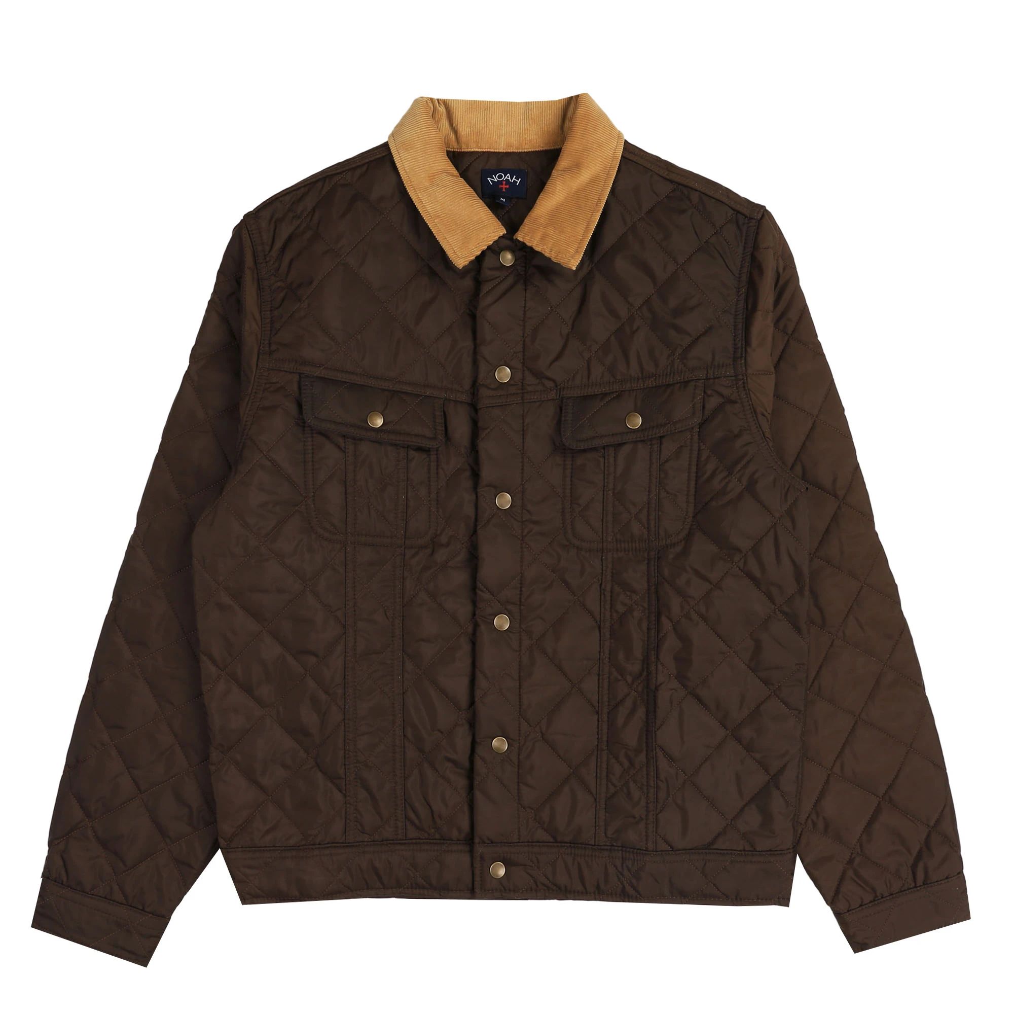 Pre-owned Noah Quilted Trucker Jacket In Brown