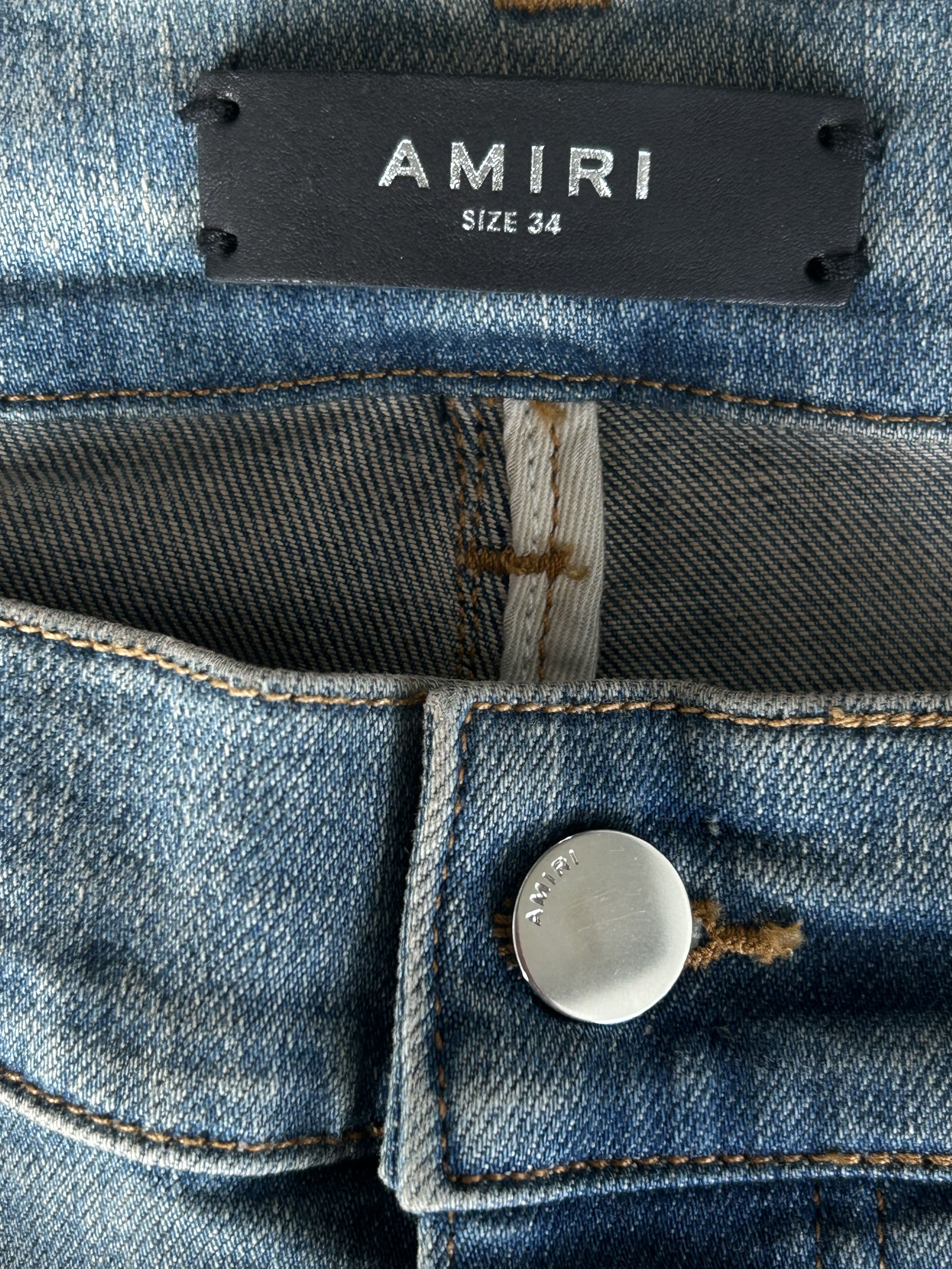 Amiri Amiri Clay Indigo & Camouflage MX2 Biker Jeans Size US 29 - 3 Thumbnail