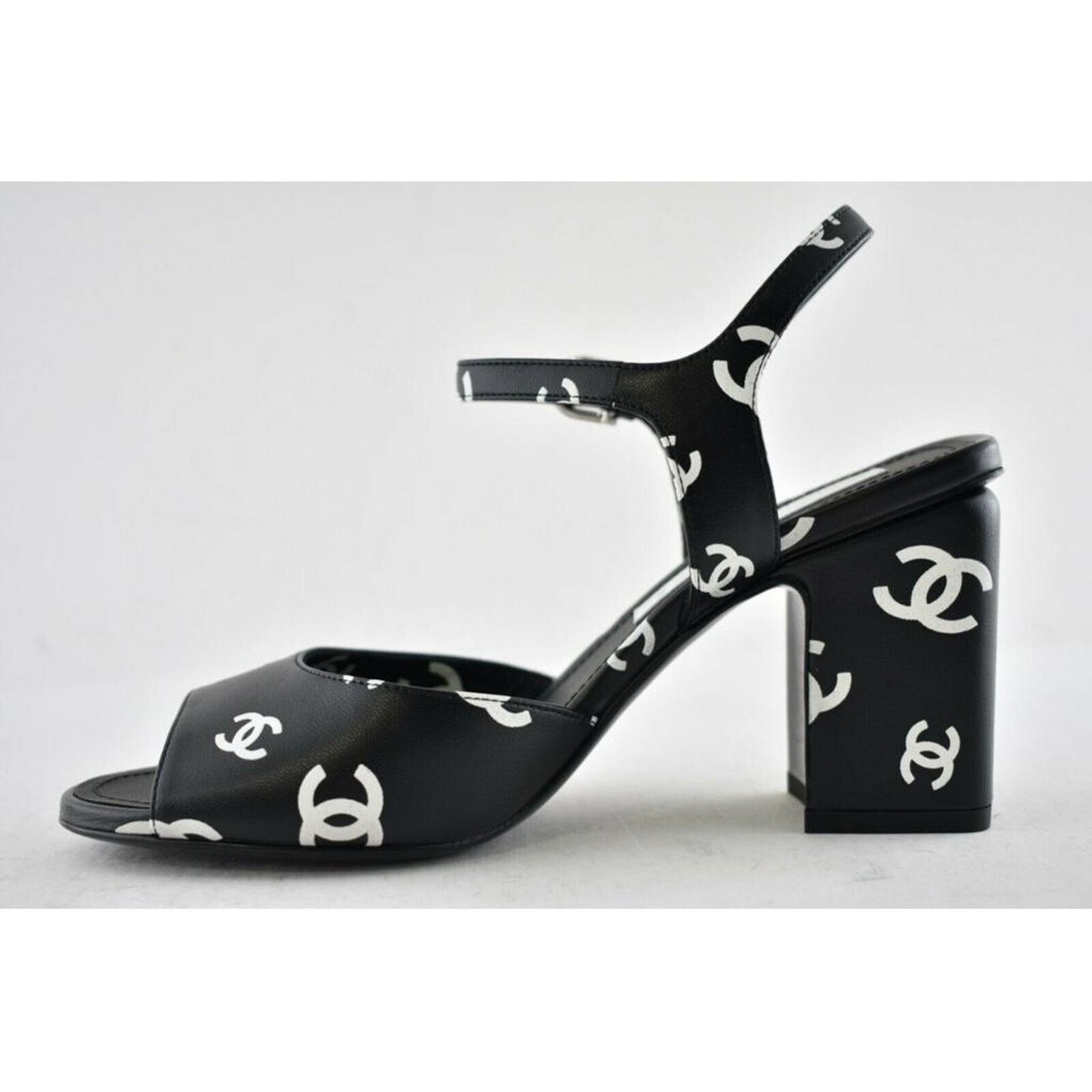 Chanel Chanel 22S Black White Printed Lambskin CC Logo Strap Block Size US 12 / IT 42 - 7 Thumbnail