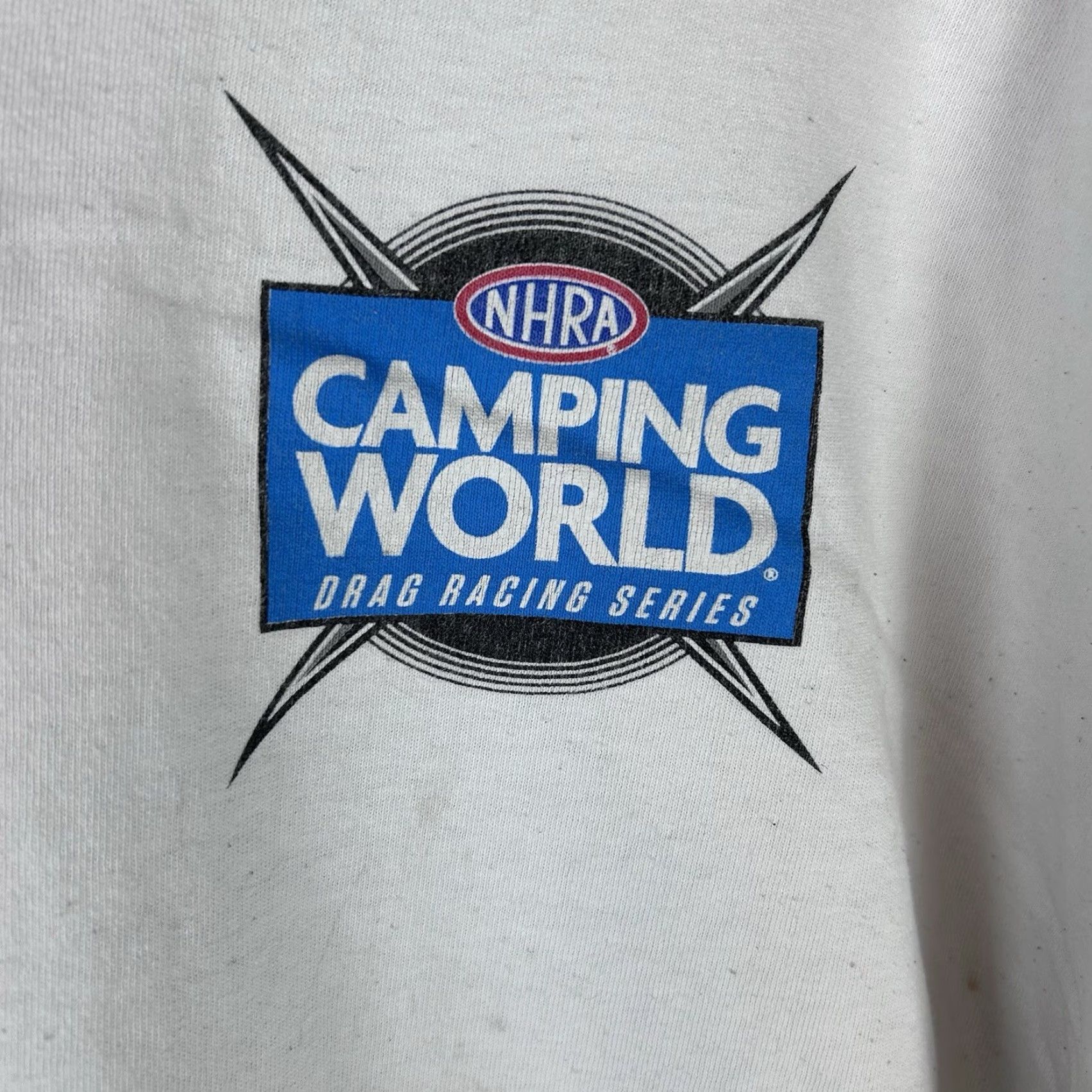 Gildan VINTAGE White NHRA Camping World Drag Racing Series Gildan Shirt 2XL Men Short Sleeve Graphic Print Cars Sports Racing Flaw Size US XXL / EU 58 / 5 - 2 Thumbnail
