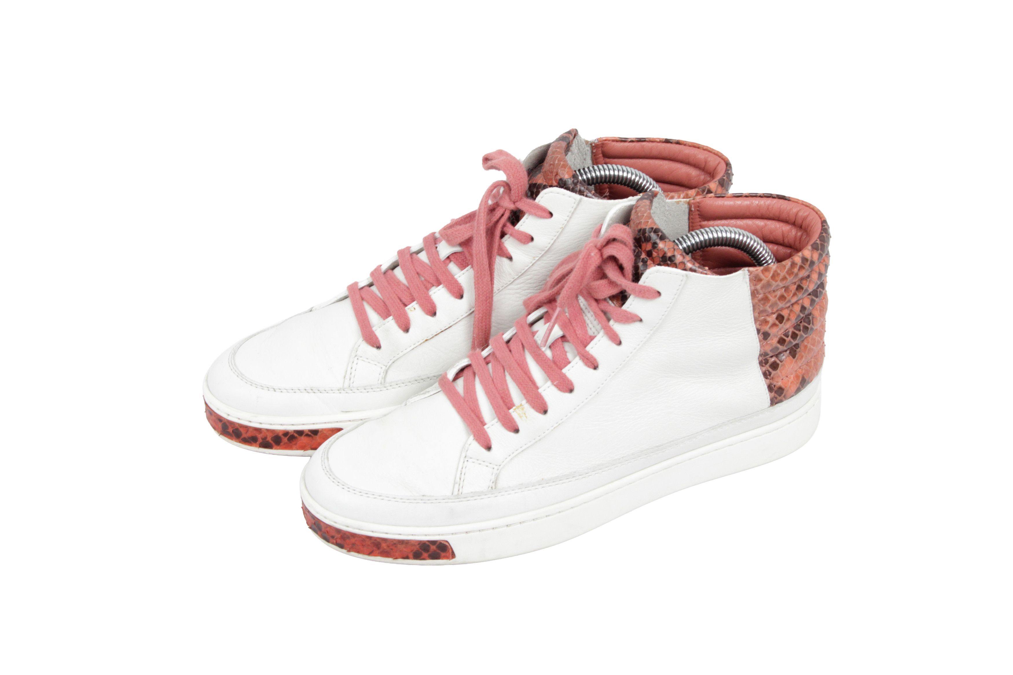 Gucci Python Snake Skin Leather Hi-Top Sneakers Size US 7 / IT 37 - 3 Thumbnail