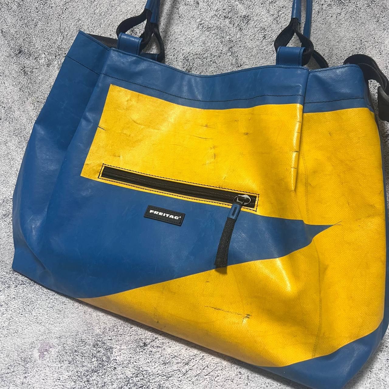 Freitag × Vintage FREITAG Hand Tote shoulder bag blue × yellow rare with pouch Size ONE SIZE - 7 Thumbnail