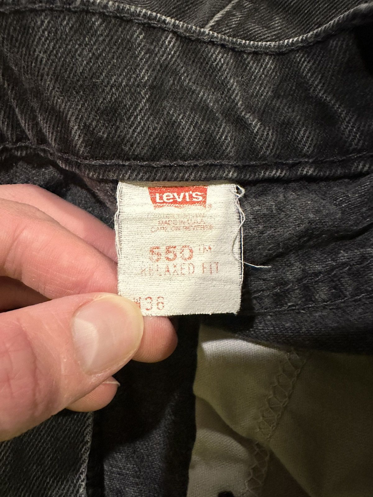 Levi's Levi’s Vintage 550 Black Ditressed Denim Shorts Orange Tab Size US 36 / EU 52 - 9 Thumbnail