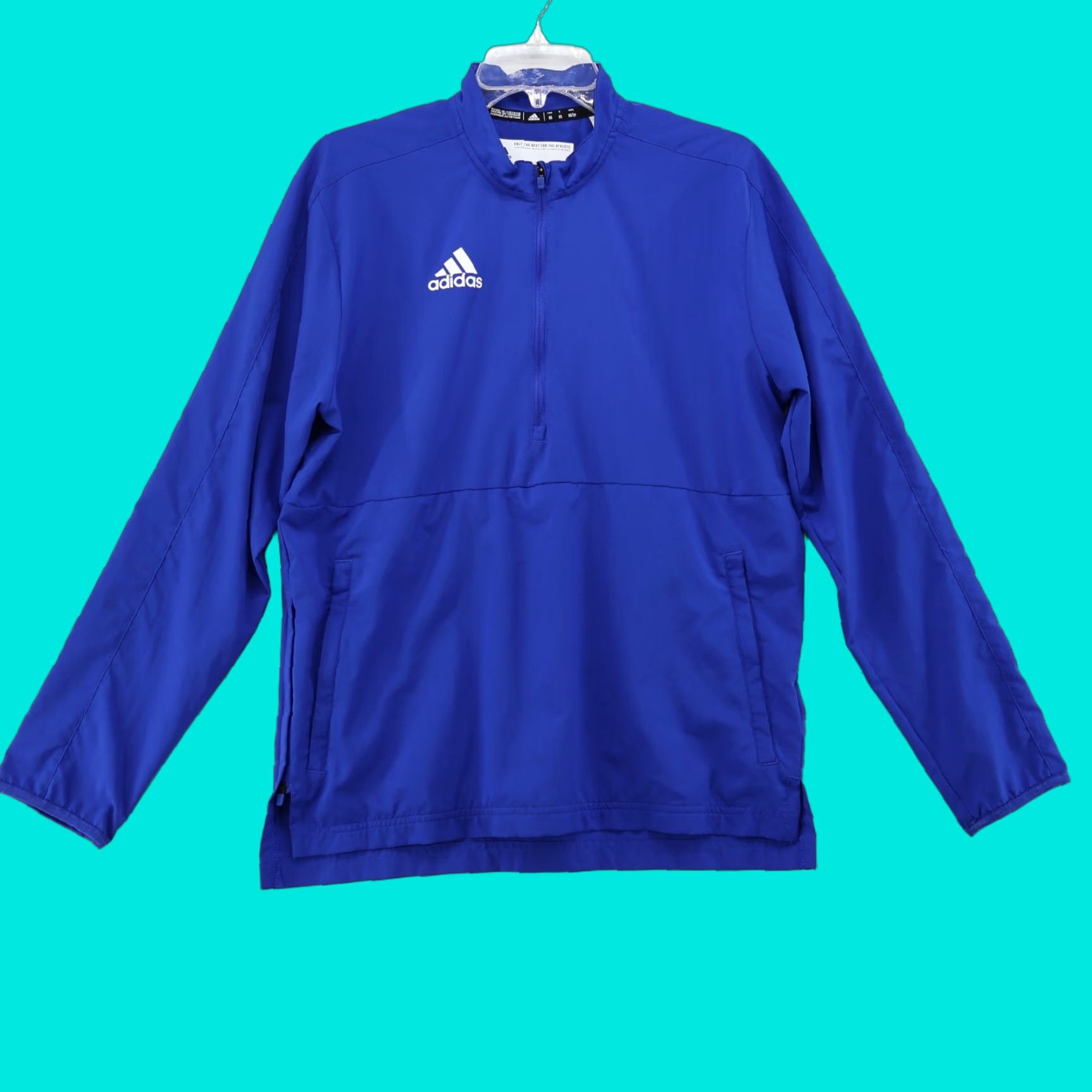 Adidas VINTAGE not applicable; adidas Primegreen Mens Coach Long Sleeve 1/4 Zip Jacket Pocket XS Royal Blue Size US XS / EU 42 / 0 - 1 Thumbnail