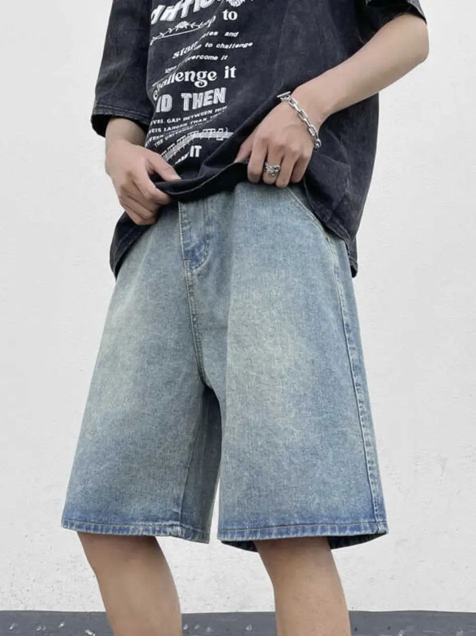 Japanese Brand Retro casual straight leg loose denim shorts Size US 30 / EU 46 - 5 Thumbnail