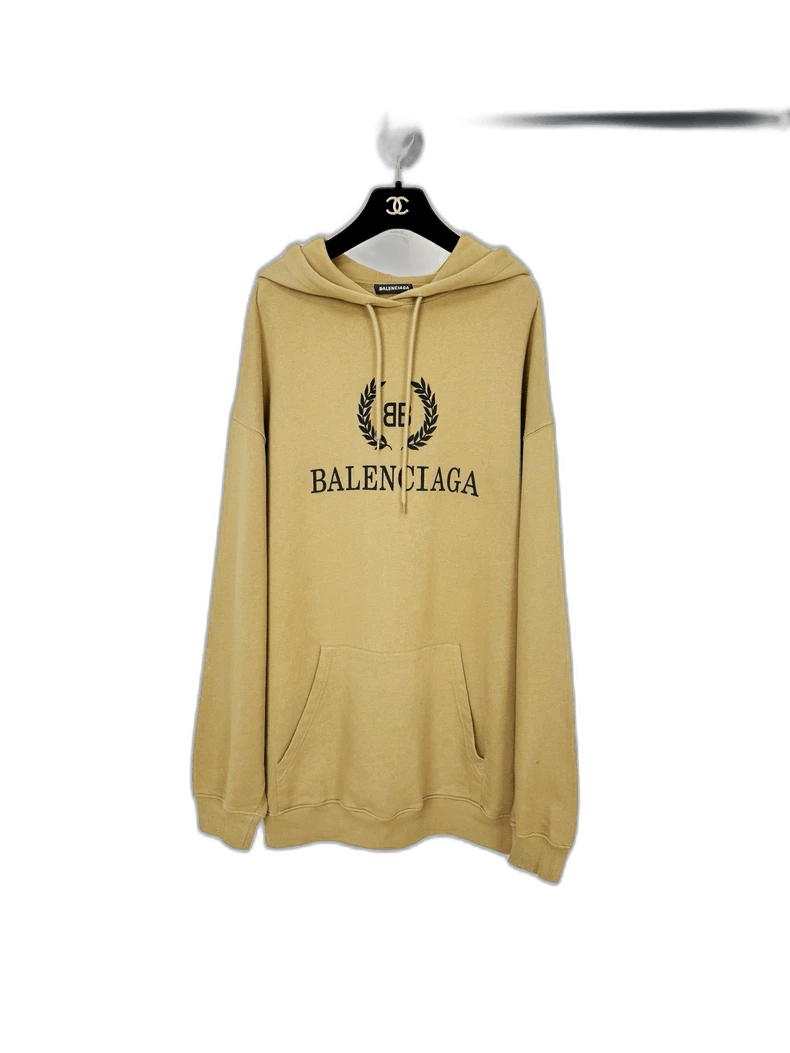 Balenciaga Balenciaga Beige Hoodie Sweatshirt Size L-2505 Size L / US 10 / IT 46 - 1 Thumbnail