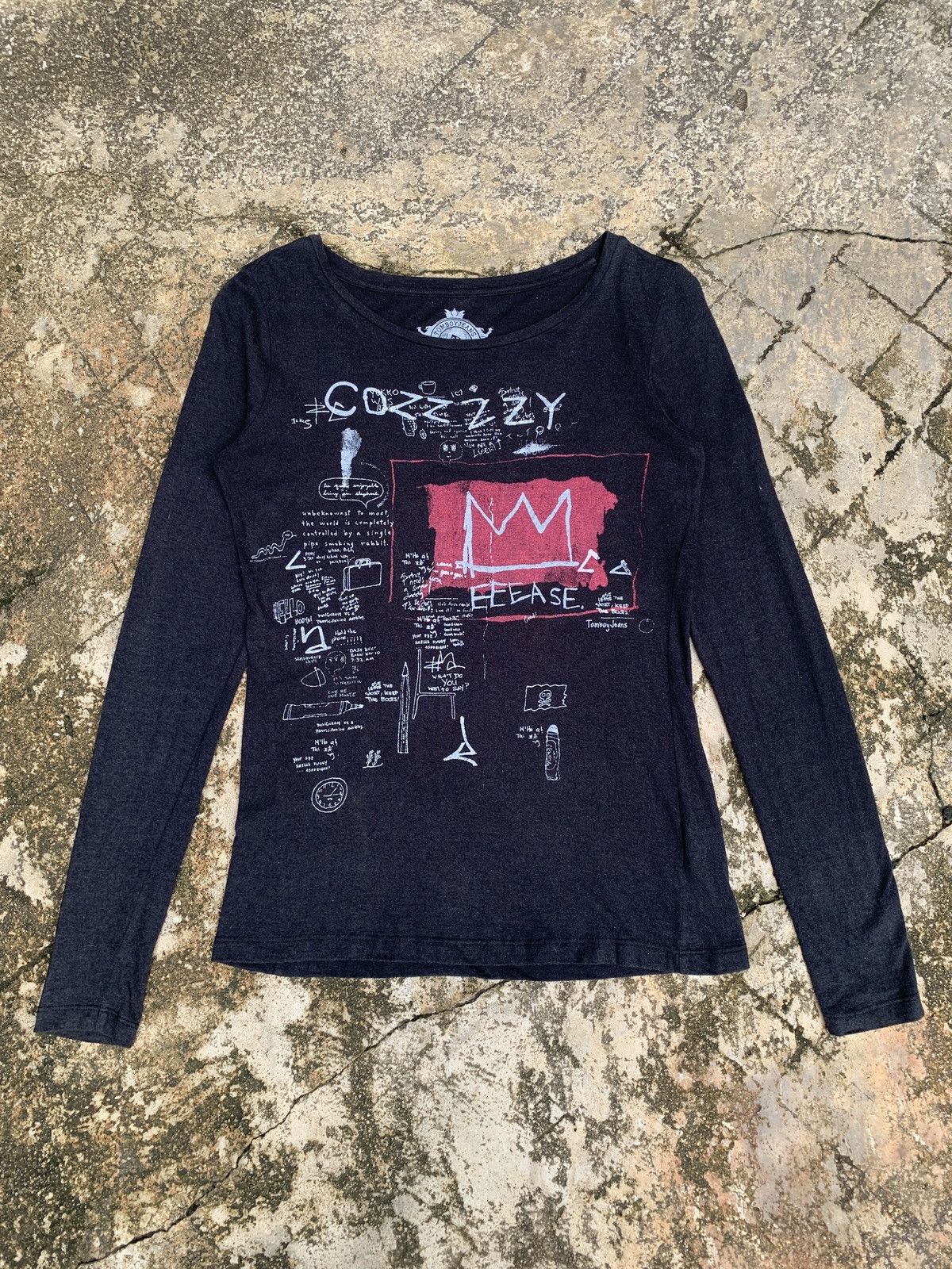 y2k Tomboy Jeans Cozzy JMB Like Art Black Longsleeve Top