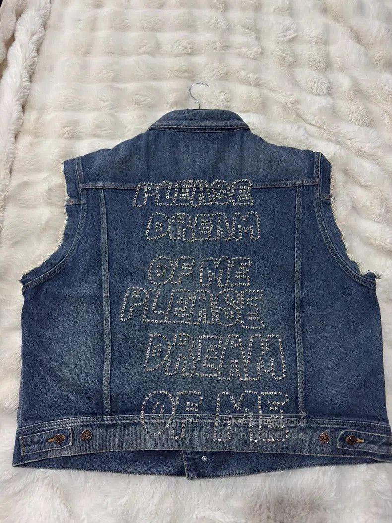 Celine CELINE Studded Heavy Duty Men's Denim Vest Size US XL / EU 56 / 4 - 1 Thumbnail