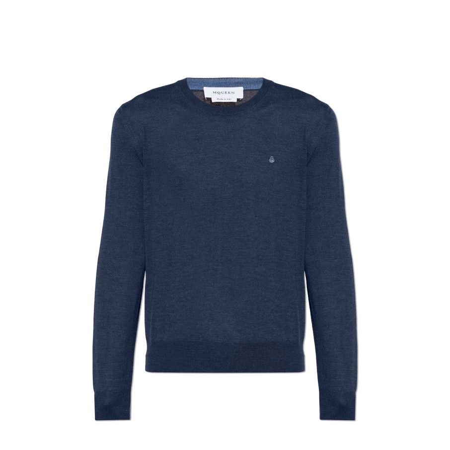 Alexander McQueen ALEXANDER MCQUEEN Navy Blue Wool Sweater New & Authentic (Me Size US M / EU 48-50 / 2 - 1 Preview