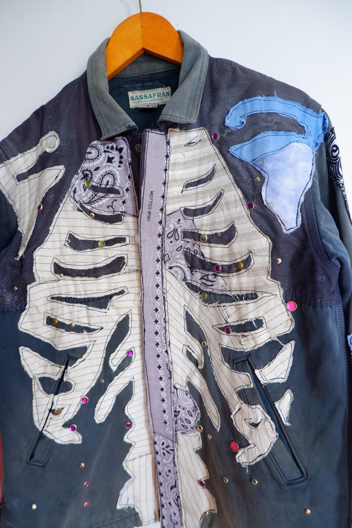 Sassafras Vintage Trashed Skull Custom Rework Jacket ArtEd02 Size US M / EU 48-50 / 2 - 2 Thumbnail