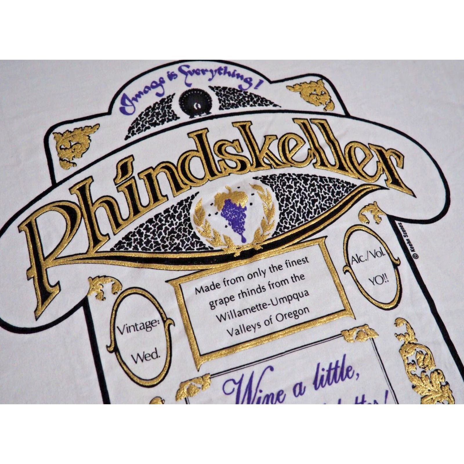 Fruit Of The Loom VTG 90s Fruit of the Loom WINE Label Oregon USA White Tee T-Shirt 2XL Mens Short Sleeve Cotton Graphic Tee Size US XXL / EU 58 / 5 - 3 Thumbnail