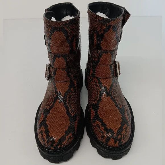 Jimmy Choo Jimmy Choo Youth II Cuoio Snake Print Leather Biker Boots-36 Size US 6 / IT 36 - 4 Thumbnail