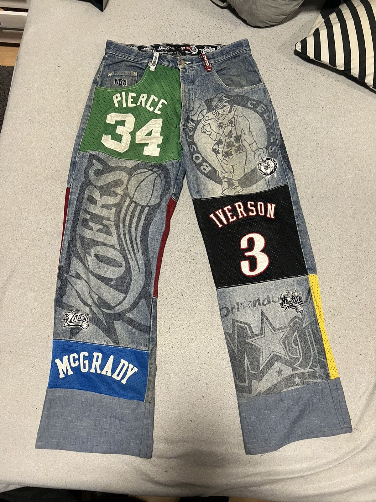 NBA UNK NBA All Team Wappen Denim Pants | Grailed