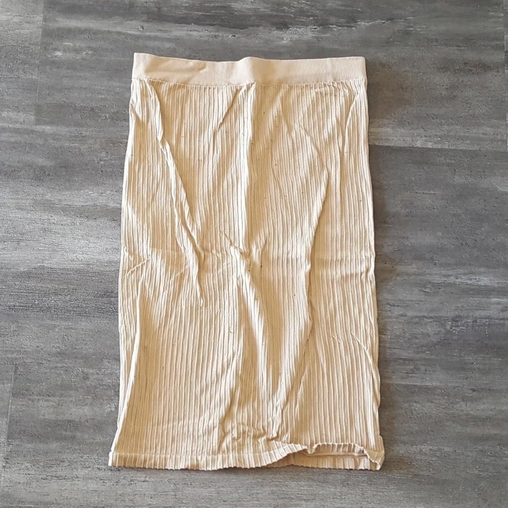 Designer Nude Ribbed High Waisted Midi Size 28" / US 6 / IT 42 - 3 Thumbnail