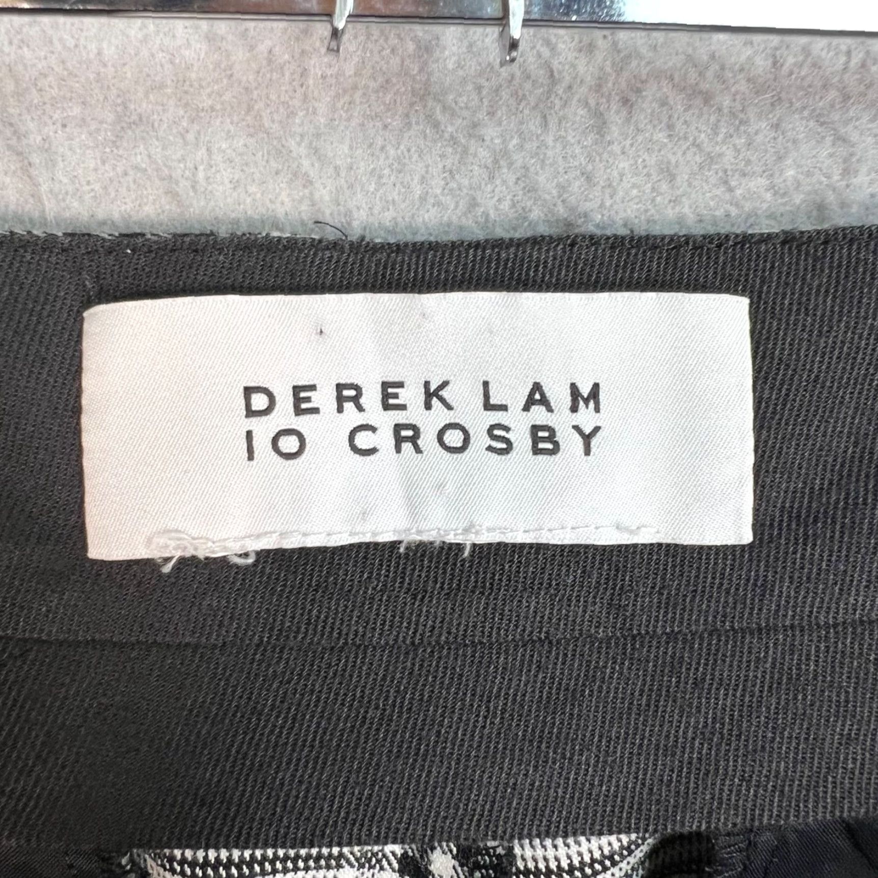 Vintage Derek Lam 10 Crosby Womens Plaid Pants... Size 30 Waist Straight Leg Gray Polyester Rayon Dress Pants Womens Mids Rise 38in Inseam - Vintage/Used Size 30" / US 8 / IT 44 - 3 Thumbnail