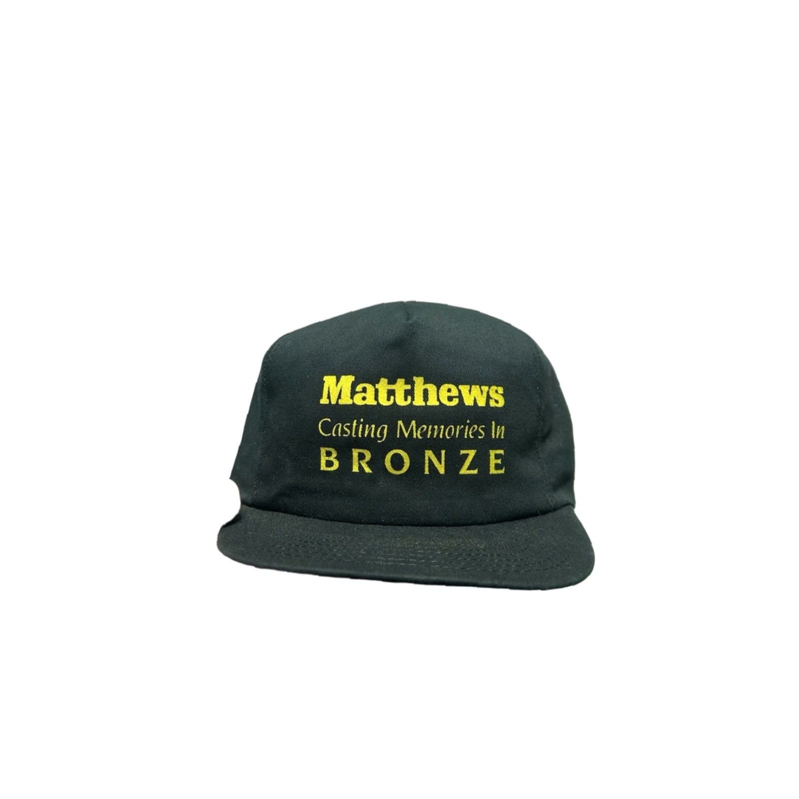 Vintage VINTAGE 90s SNAPBACK Hat Cap Matthews Adjustable Black Cemetery Memories Bronze Unbranded Men Cap 90s Snapback Mens Size ONE SIZE - 1 Thumbnail