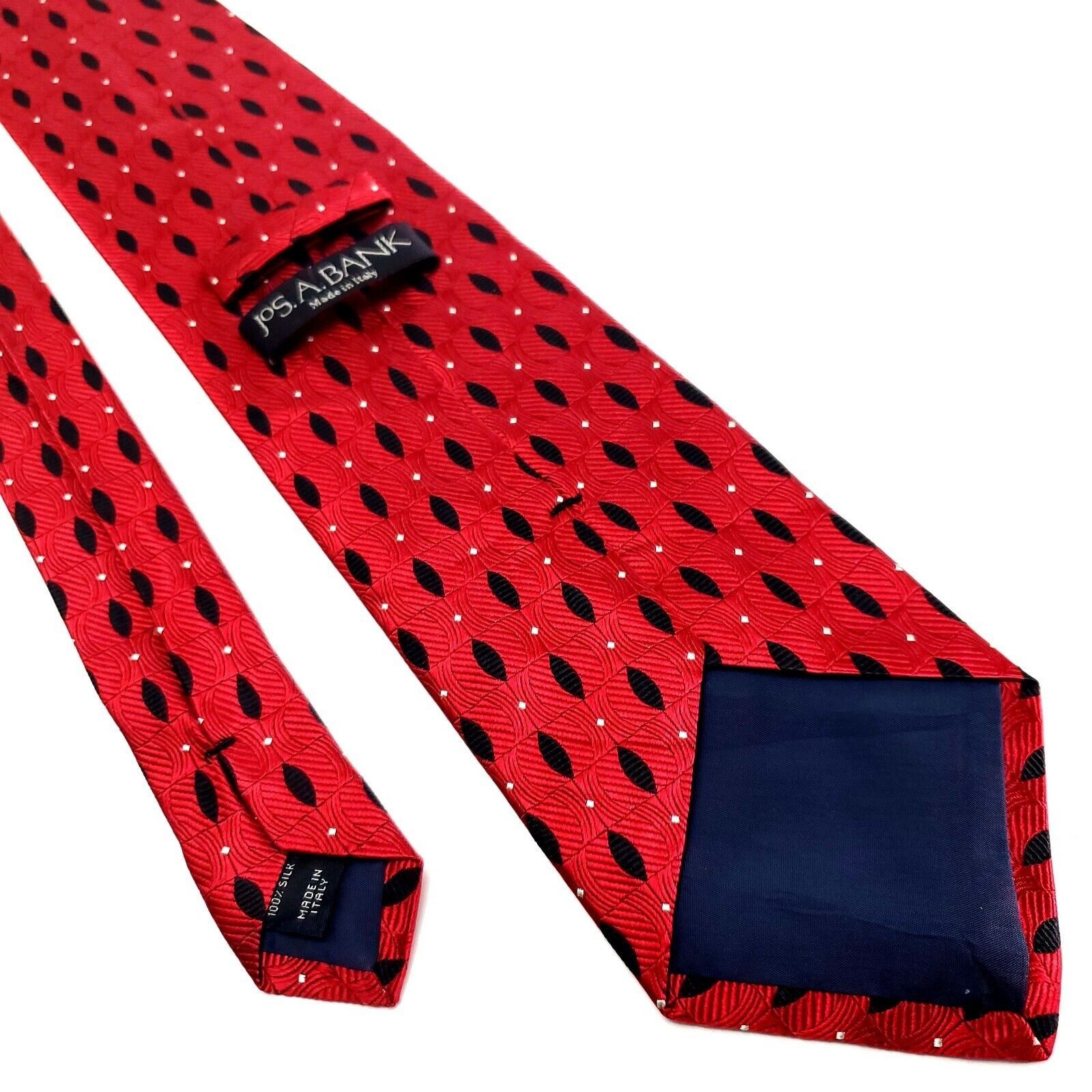 Jos. A. Bank Jos A Bank Red Silk Tie Woven Wide Geometric Size ONE SIZE - 3 Thumbnail