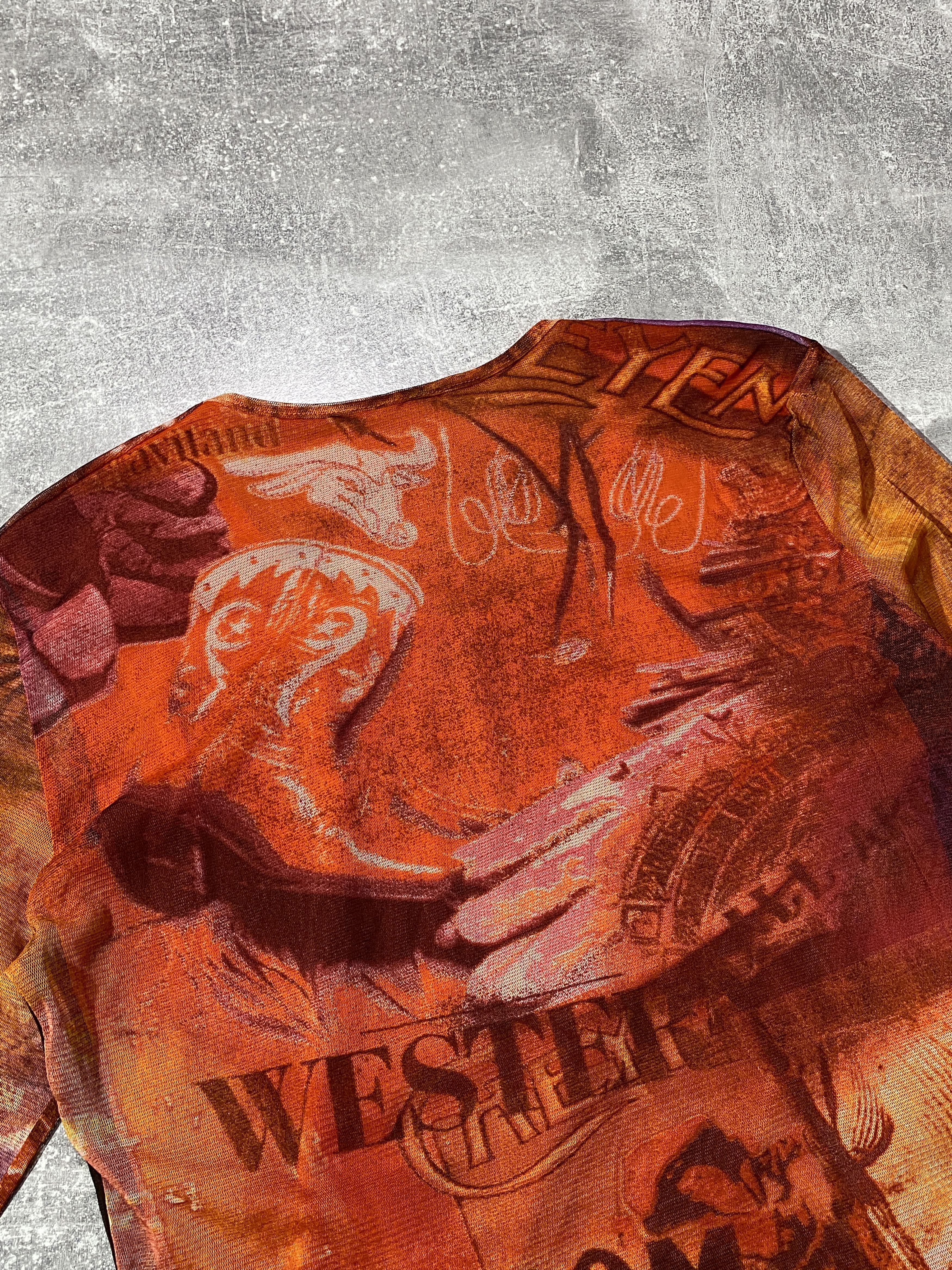 Vintage Vintage 90s Mesh Printed Western Oklahoma Opium Tee Size M / US 6-8 / IT 42-44 - 10 Thumbnail